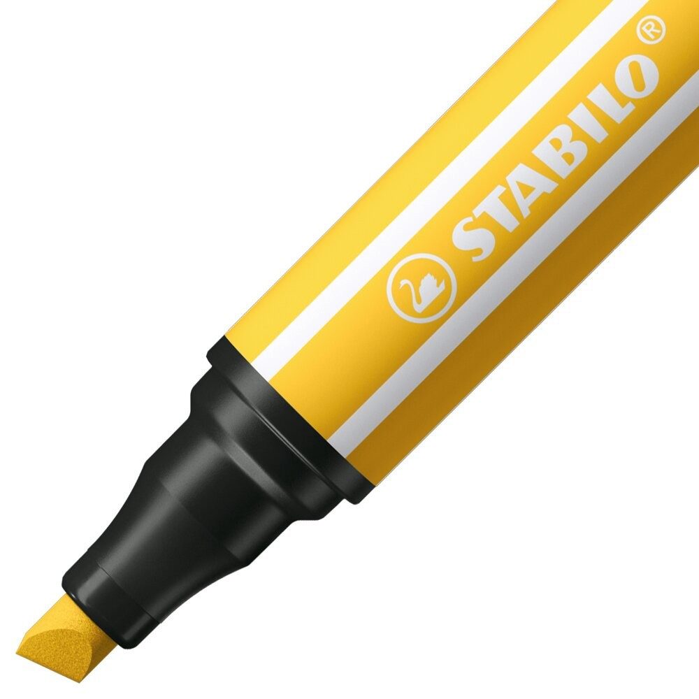 STABILO Filzstift Pen 68 MAX Premium Filzstift 6er Set mit Keilspitze, 12 Stunden Austrocknungsschutz