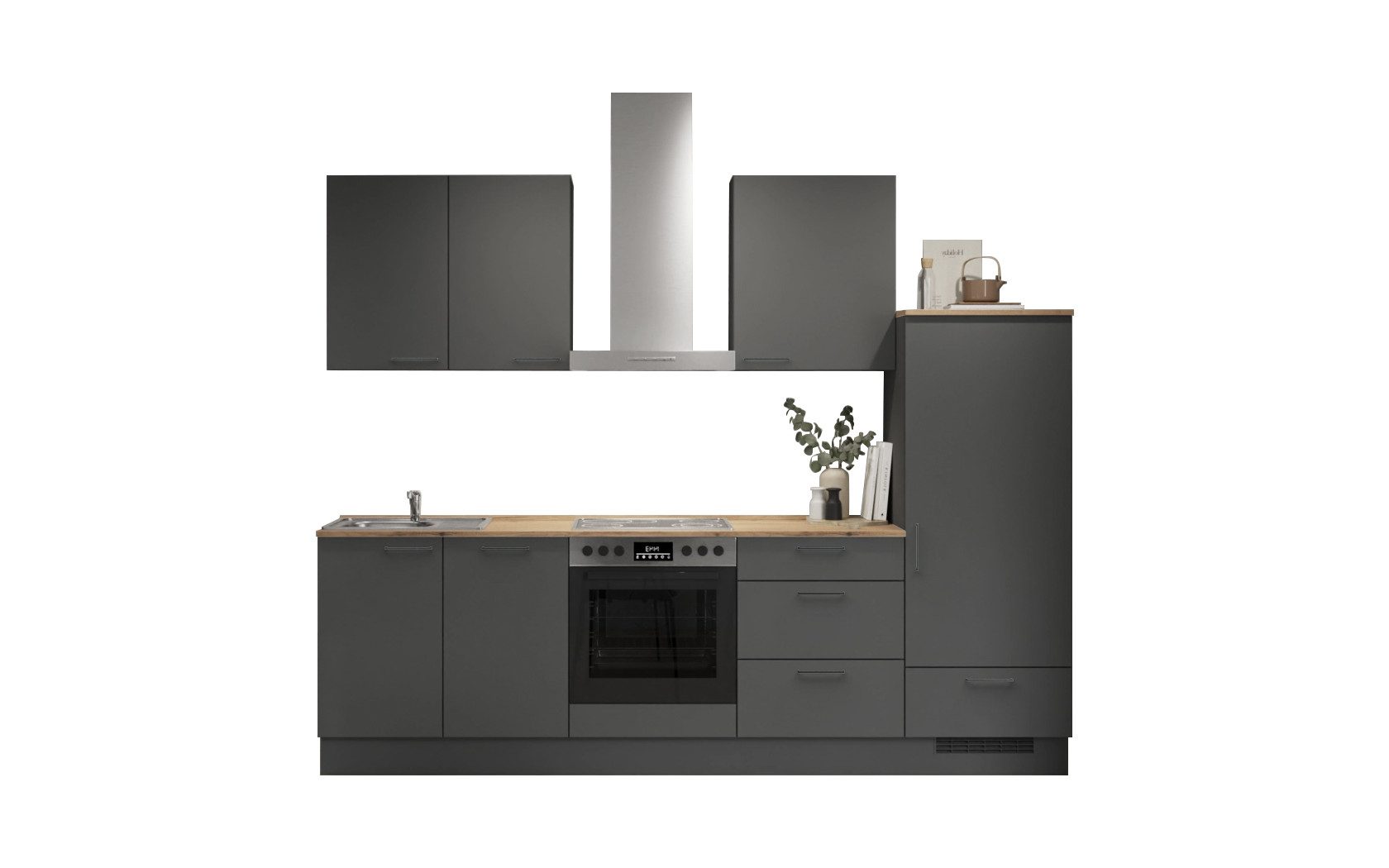 nobilia® Küchenzeile Tuva, individuell anpassbar, gratis Küchenplanung mit Profis, (Breite 270 cm), vormontiert, wahlw. mit E-Geräten, inkl. Lieferung