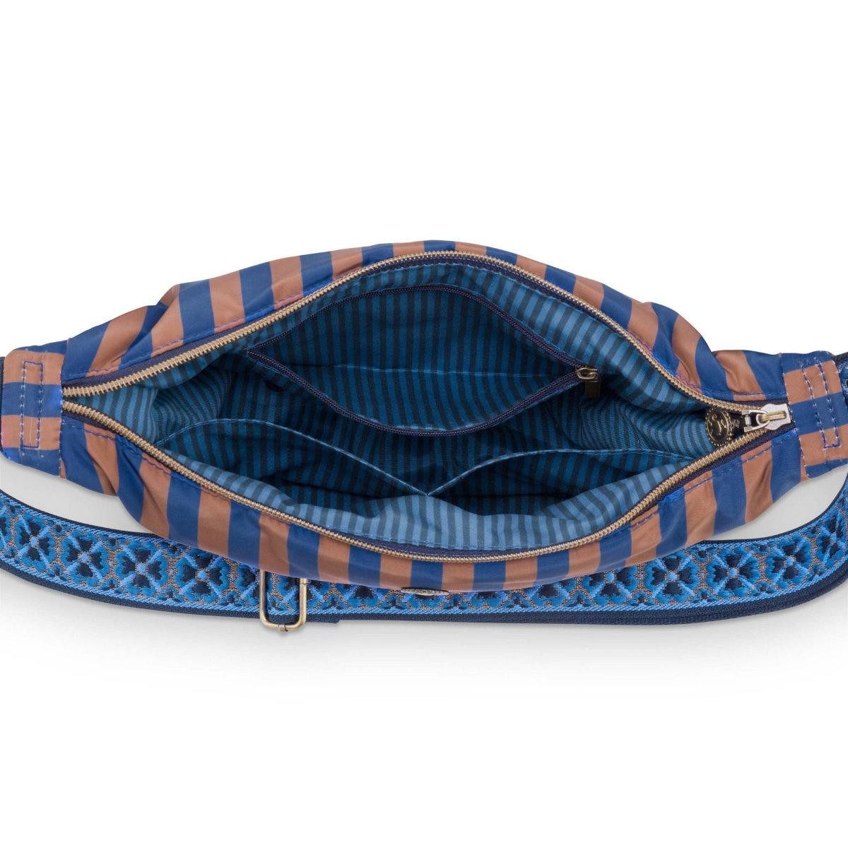 PiP Studio Handtasche Half-Moon-Tasche Cross Body Freya Stripe Blue