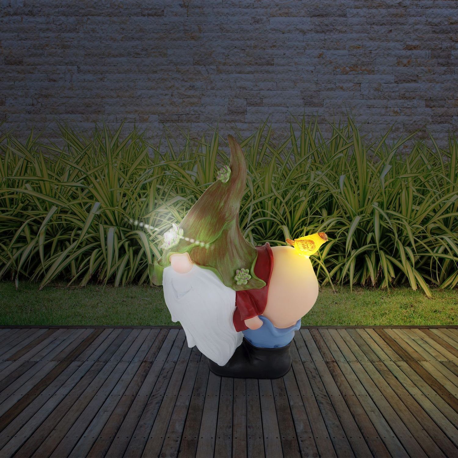 GLOBO Garten Zwerg Außen Solarlampe Globo Vogel Außenleuchte Solarleuchte LED Solarleuchte