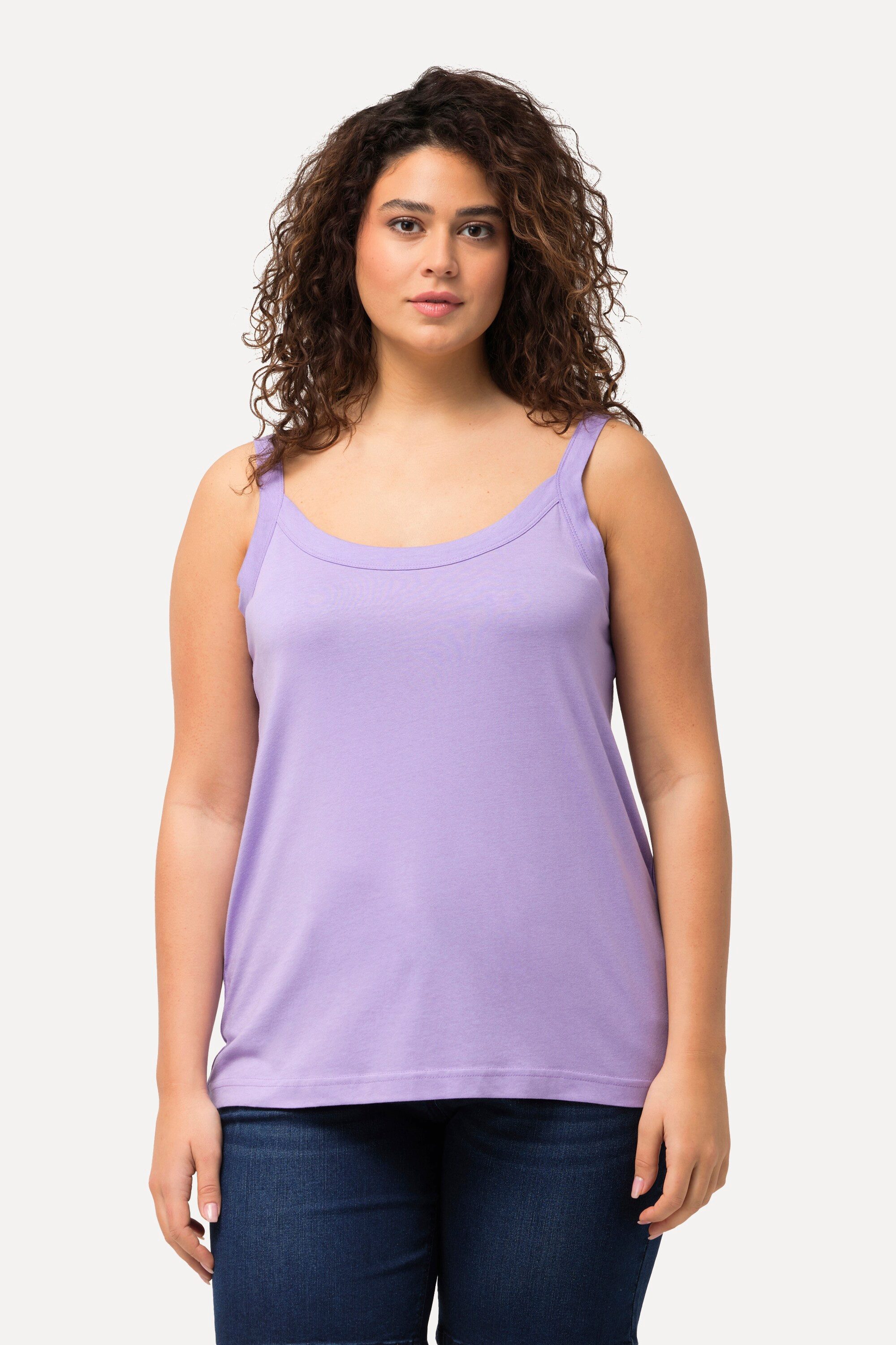 Ulla Popken Longtop Spaghettitop Rundhals Modalmix günstig online kaufen