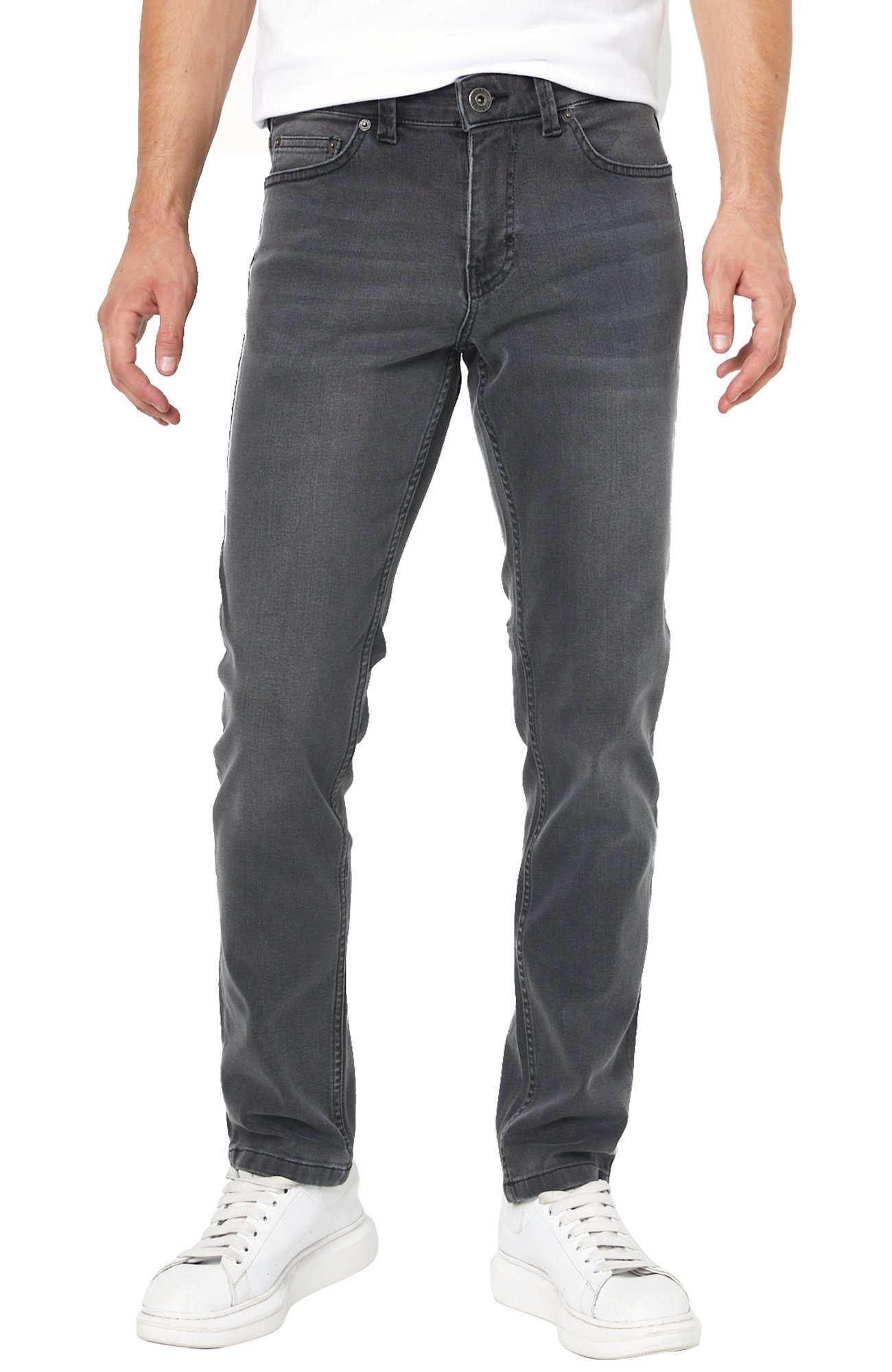 Smith & Solo Slim-fit-Jeans »Jeans Herren« 5-Pocket Design, Slimfit, Schwarz