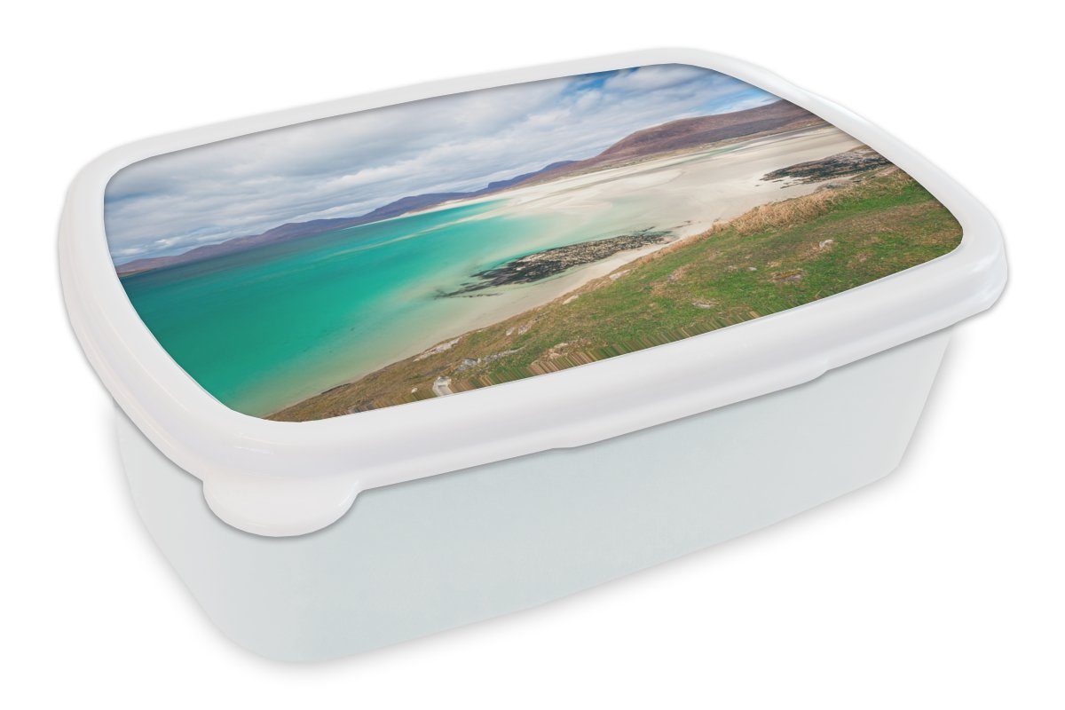 MuchoWow Lunchbox Strand - Wasser - Kinder Jungs (2-tlg), weiß England, Kunststoff, Brotdose, für für Brotbox Erwachsene, und Mädchen und