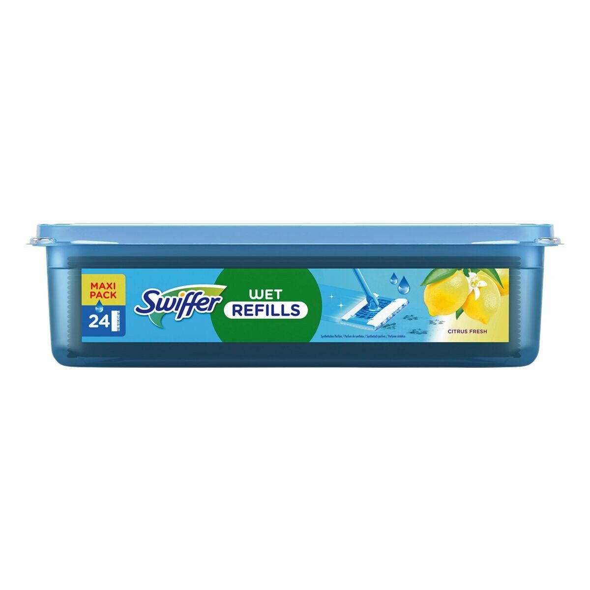 Swiffer Wet Citrus Fresh Reinigungstücher (24er-Pack feuchte Bodentücher mit Citrusfrische)