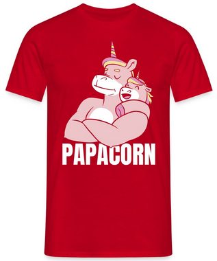 Quattro Formatee Kurzarmshirt Papacorn - Papa Vatertag Vater Herren T-Shirt (1-tlg)