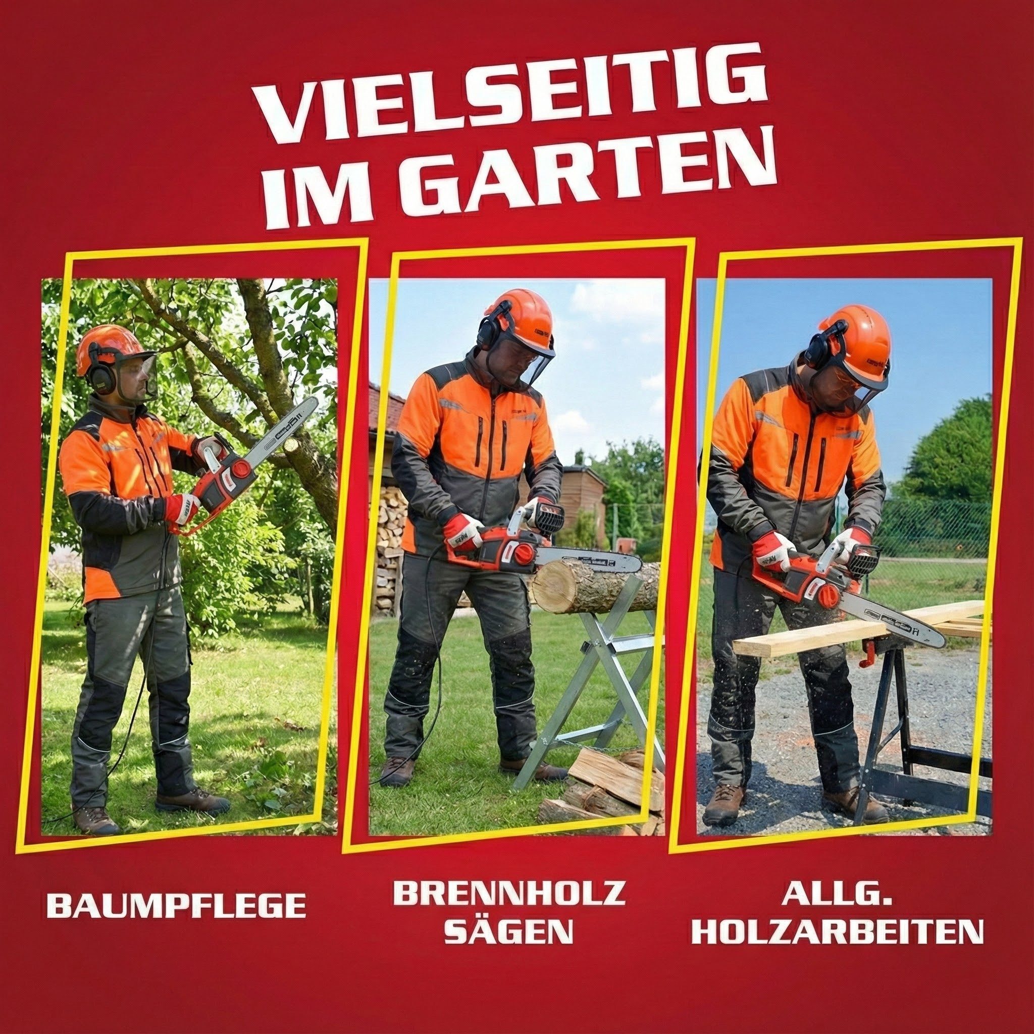 Hecht Elektro-Kettensäge Motorsäge elektrisch 2416 QT, 40 cm Schwertlänge, 2400W, OREGON Double Guard Schwert, 14 m/s