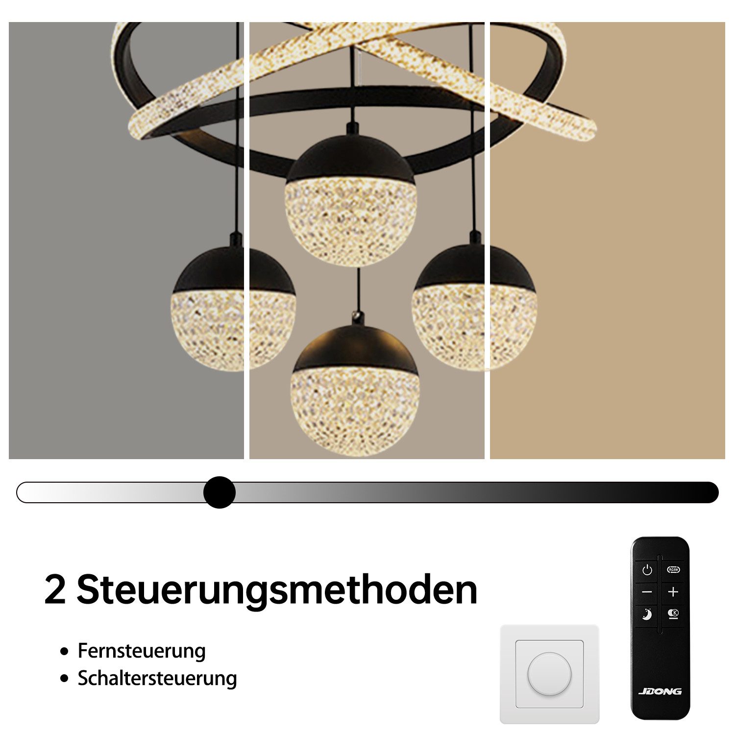 JDONG Pendelleuchte Dimmbar mit Fernbedienung 54W LED Pendellampe, 100CM Hö günstig online kaufen