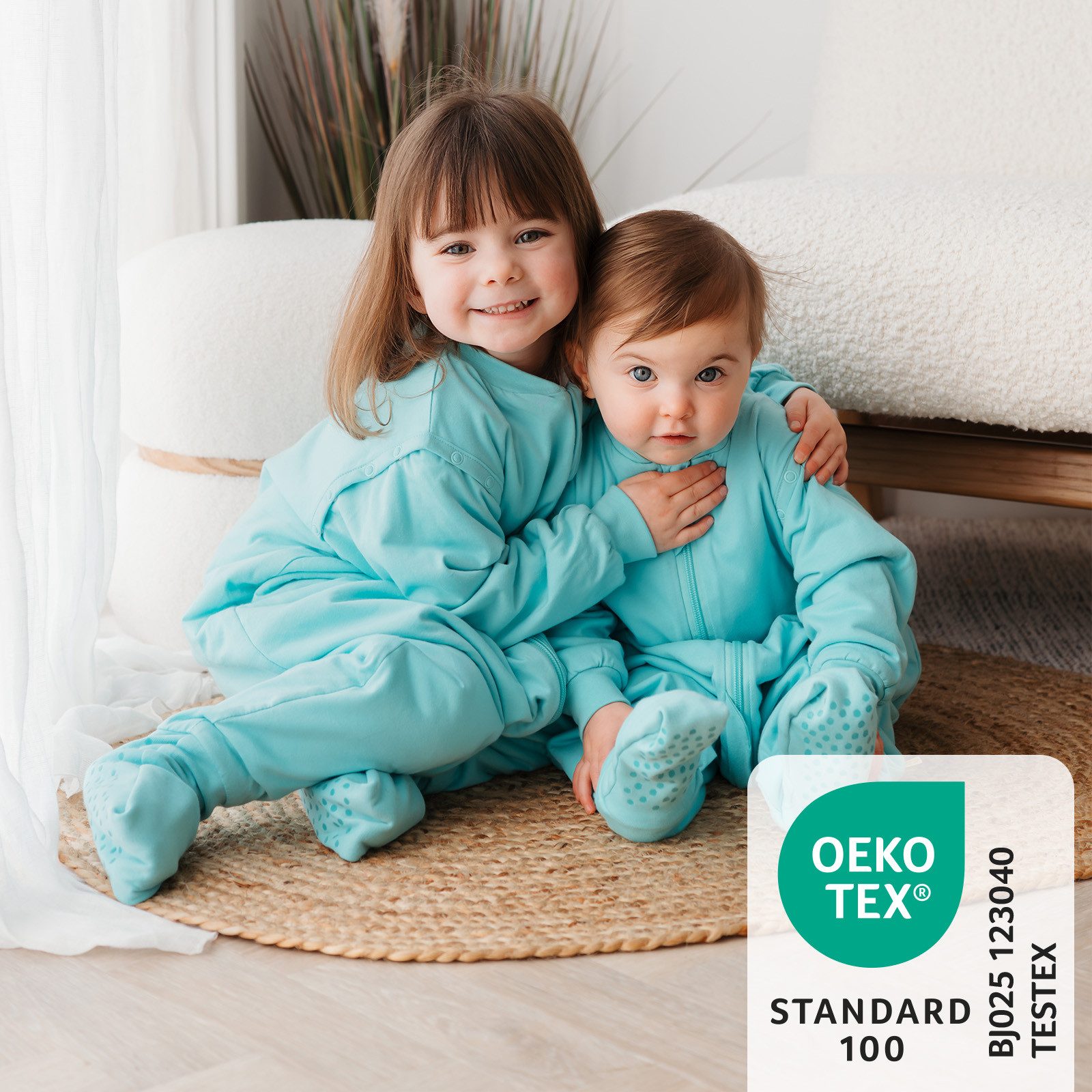 Schlummersack Kinderschlafsack Schlafsack mit Füßen und umklappbaren Bündchen, 1.0 Tog OEKO-TEX