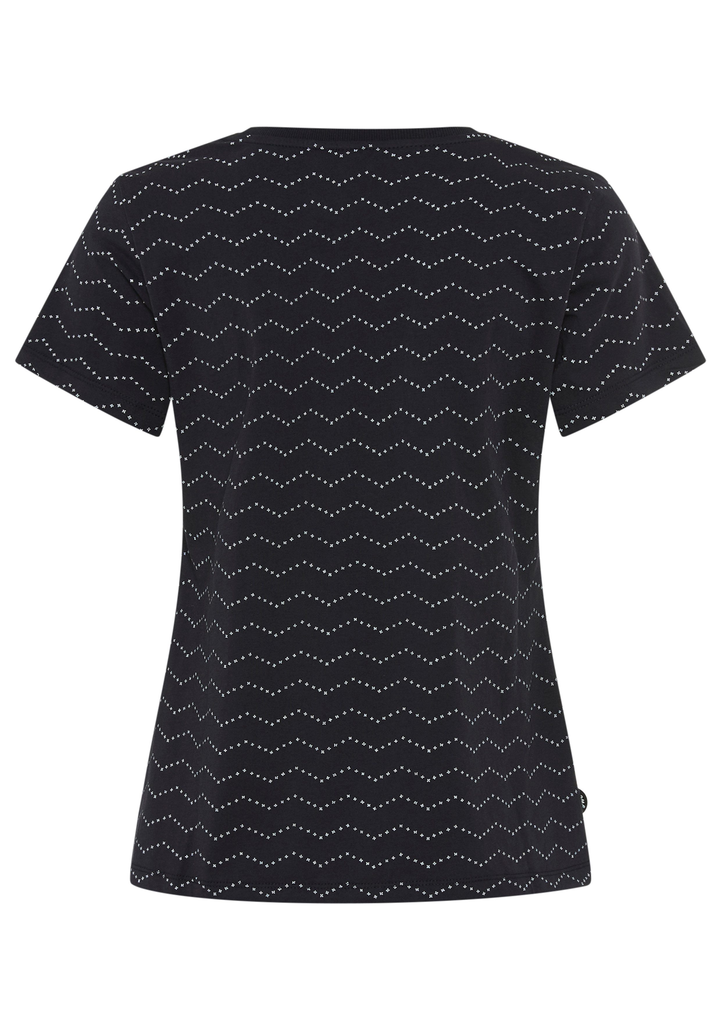 Ragwear Kurzarmshirt MINTTA ZIG ZAG O in Zick-Zack-Optik mit Markenschriftzug am Ausschnitt – Bild 5 von 5