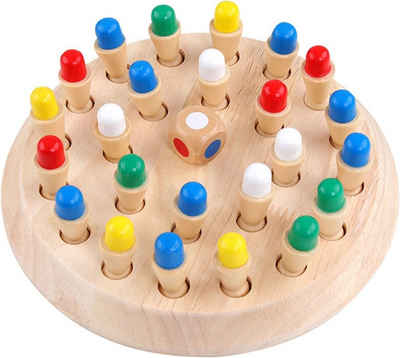 LENBEST Lernspielzeug Montessori-Spielzeug, Memory-Schach, Lernspielzeug, Holztischspiel, Verbessert das Gedächtnis und die Farbwahrnehmung