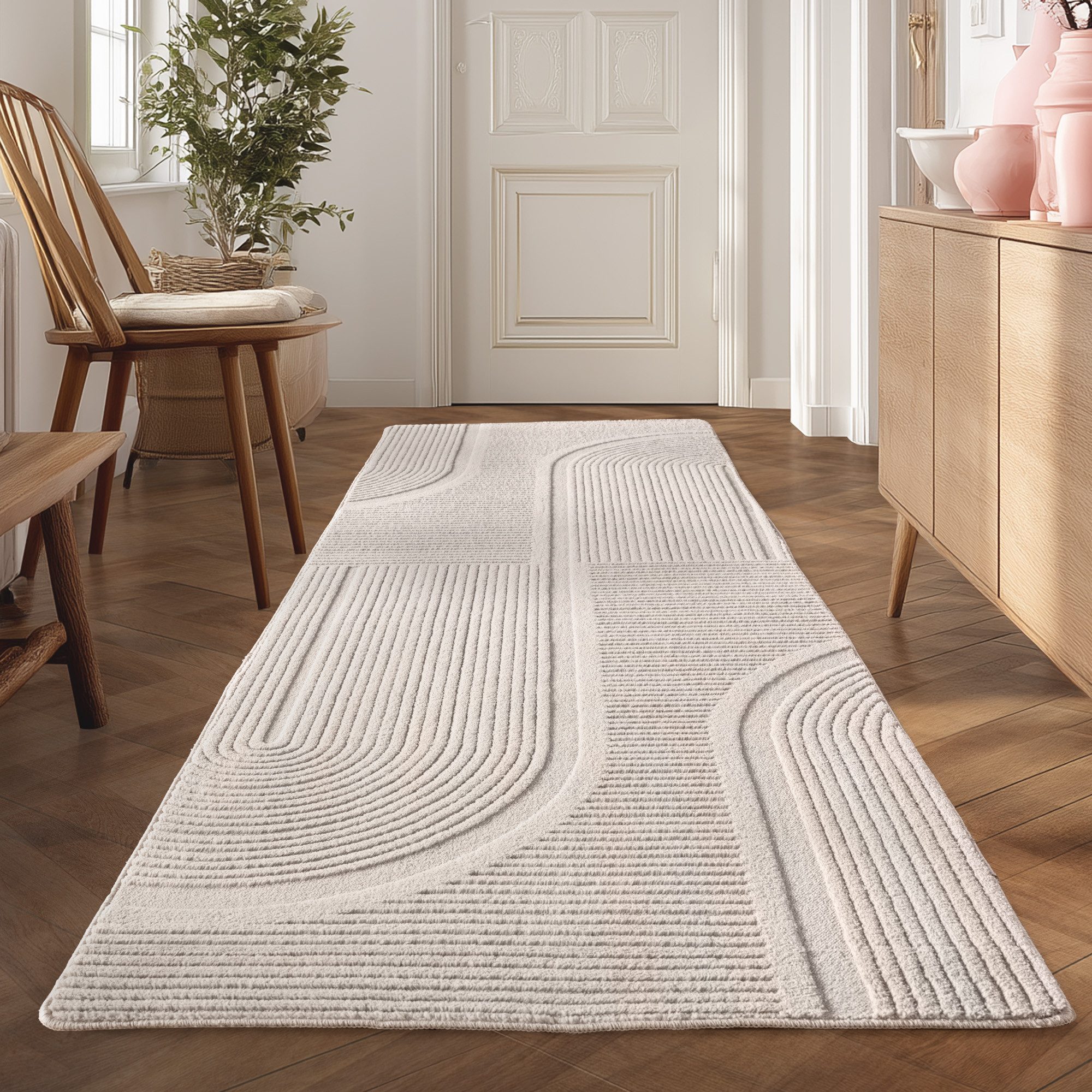 Teppium Teppich Boho Design, Rechteckig, Höhe: 20 mm, Kurzflor Boho Teppich Weich Anti-Rutsch Rückseite Waschbar