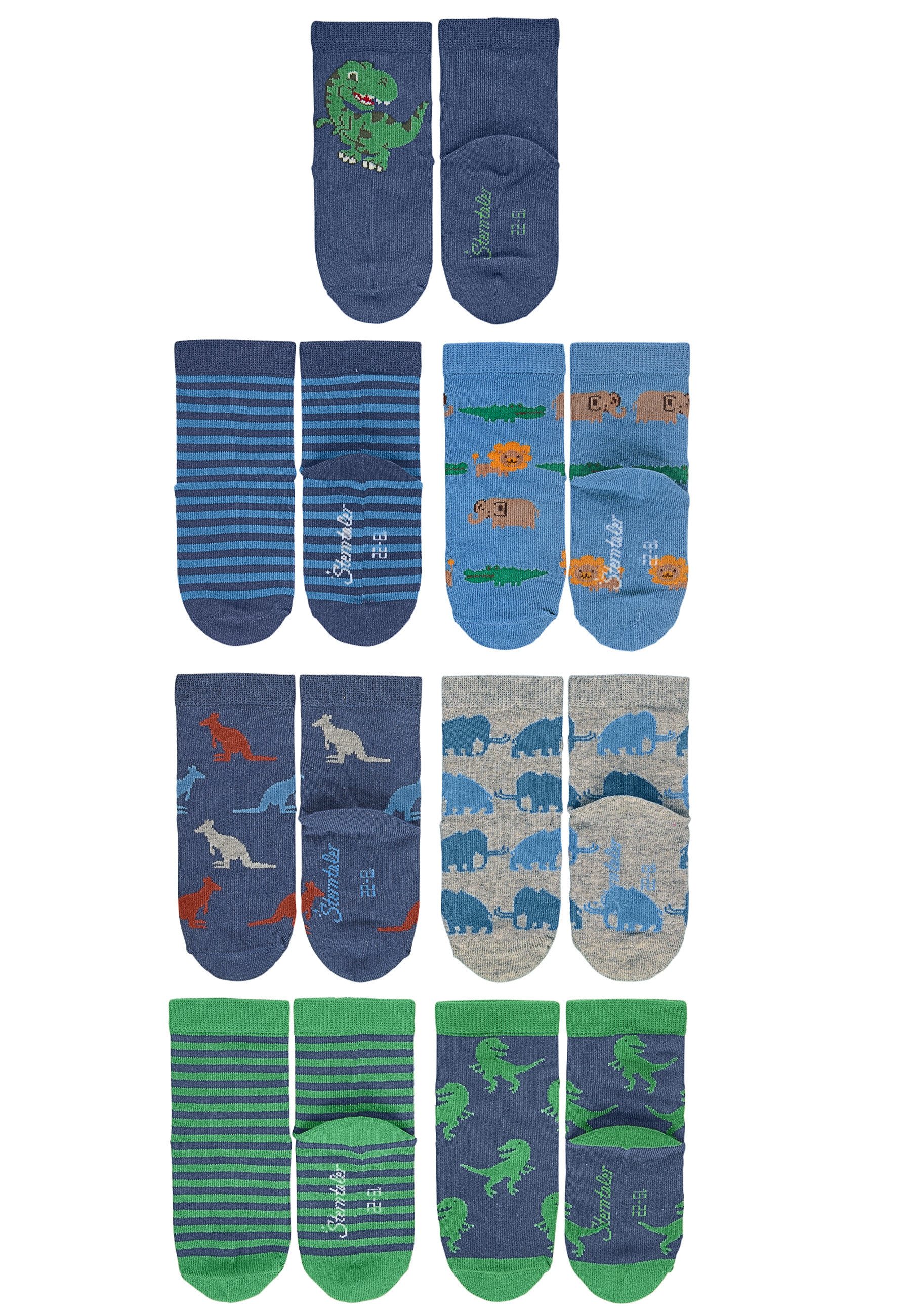 Sterntaler® Feinsöckchen Socken 7er-Box Wildnis (7-Paar, 7er-Pack) 7 Paar Jungensöckchen in Geschenkbox mit coolen Motiven – Bild 2 von 3