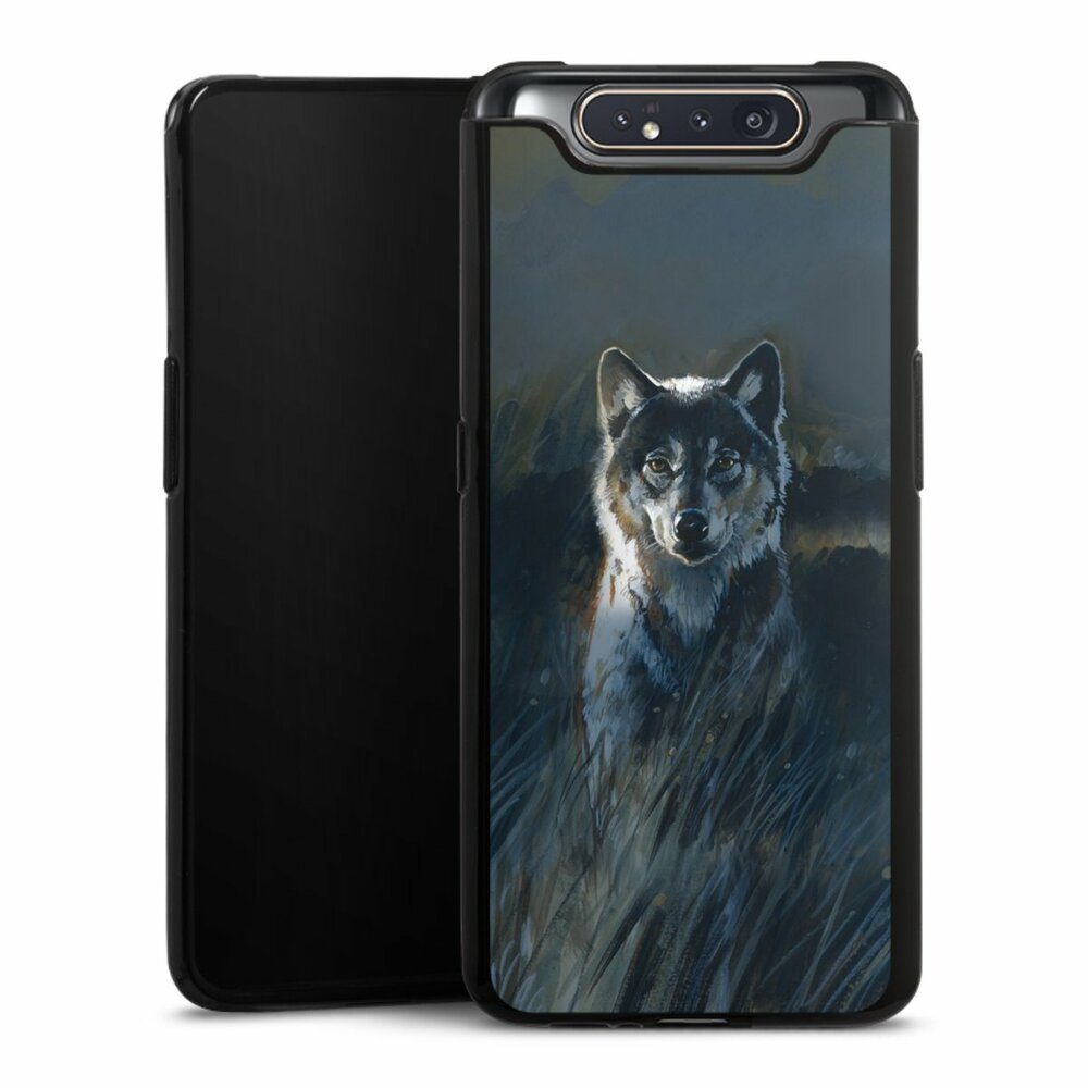 DeinDesign Handyhülle Wolf Natur Malerei Wolf 2, Samsung Galaxy A80 Silikon Hülle Bumper Case Handy Schutzhülle