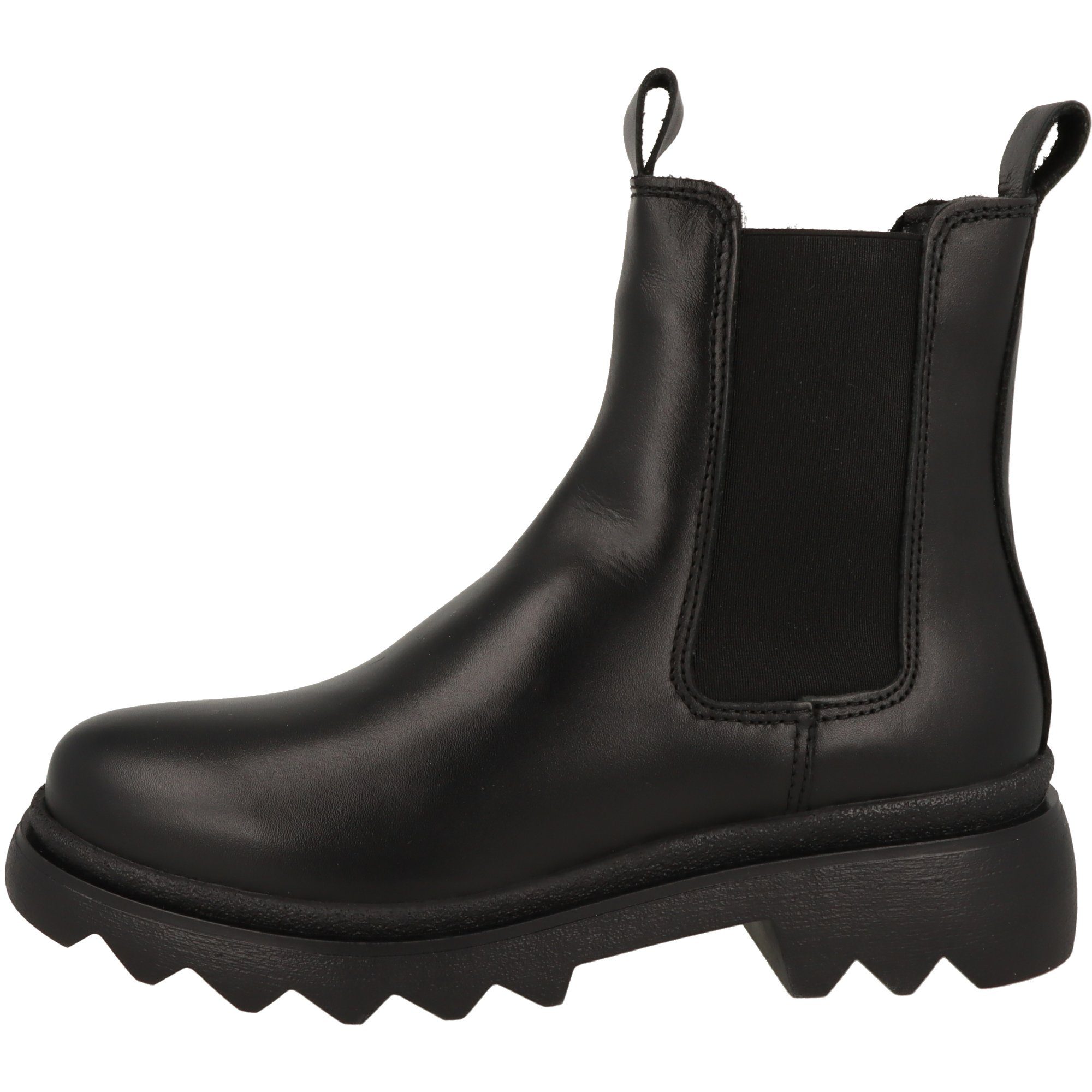 1-25802-41 Schuhe Leder Tamaris schlichte gepolstert Chelseaboots Damen Stiefel schwarz