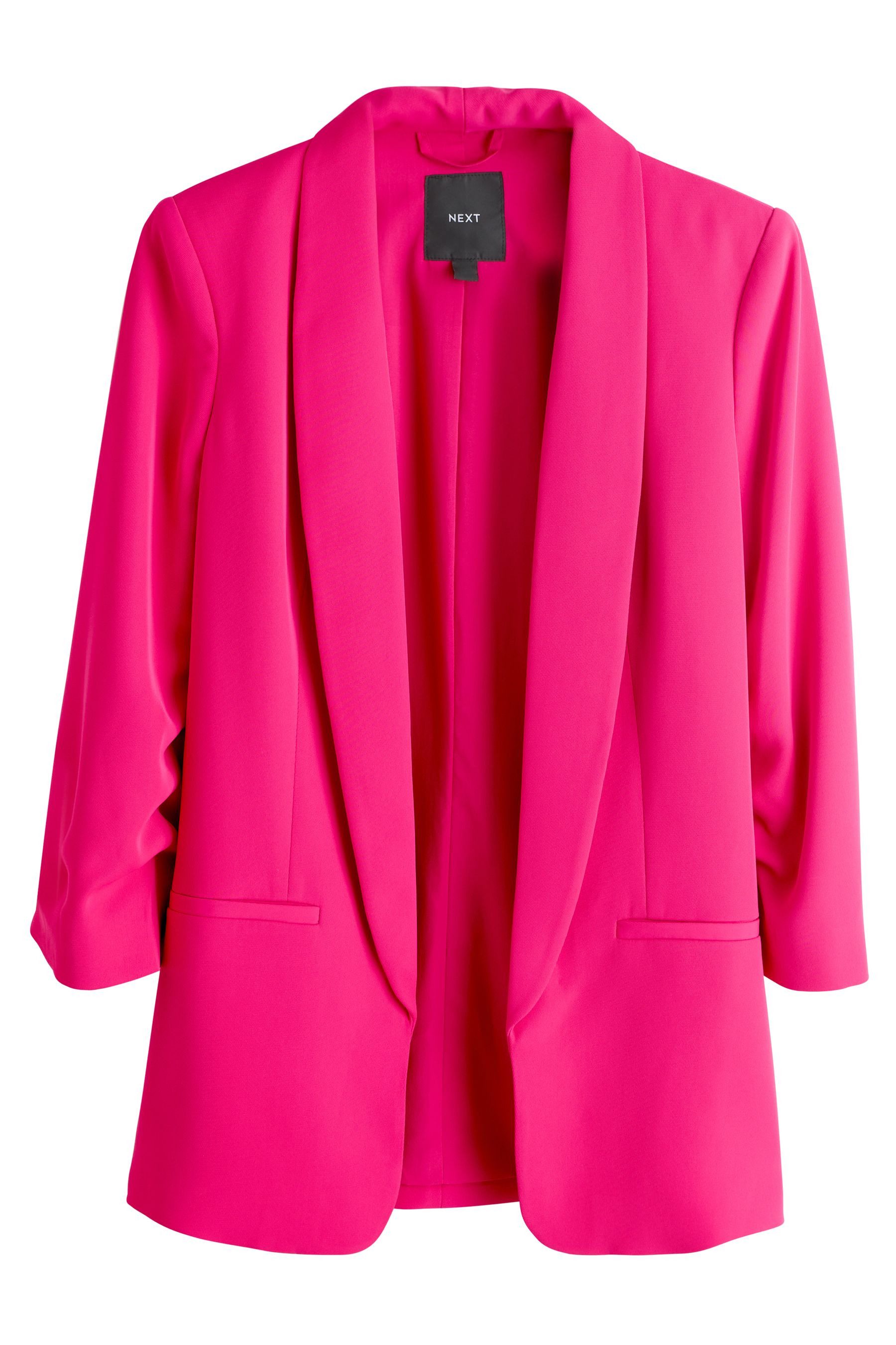 Next Jackenblazer Relaxed Fit Blazer mit Raffärmeln und Vichykaros (1-tlg) günstig online kaufen