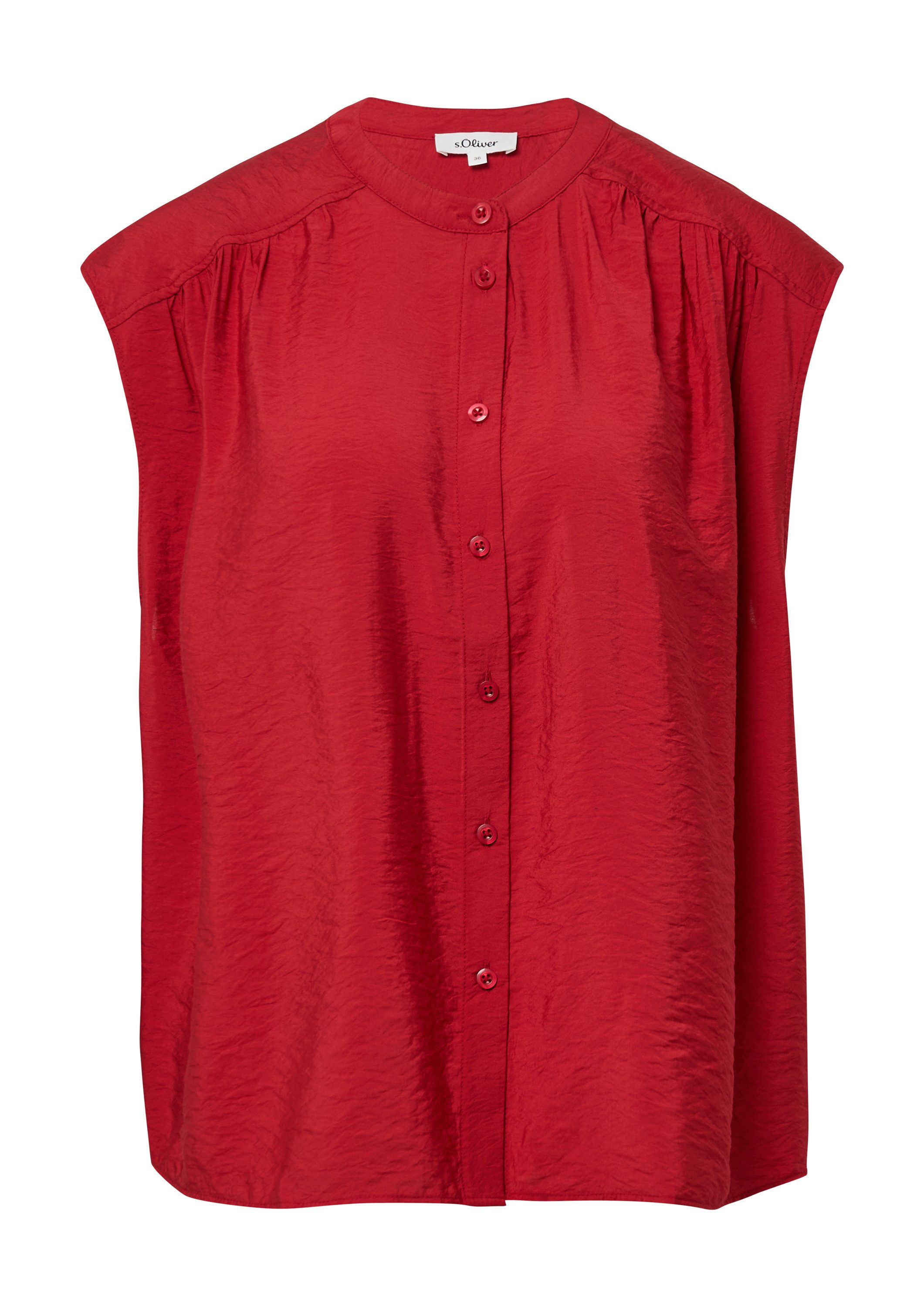 s.Oliver Blusentop Bluse Weites Blusentop mit Raffung und Spitzen-Detail günstig online kaufen