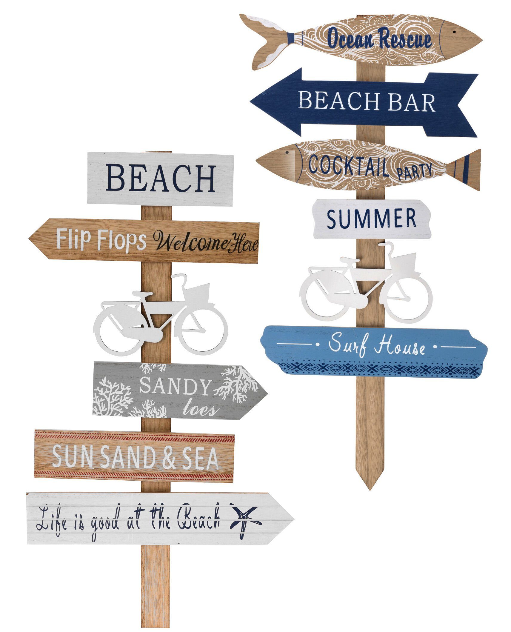 Spetebo Dekoobjekt Holzschild Gartenregeln BEACH (Doppelpack, 2 St., 2er-Set), Deko Garten Schild Beach Ocean