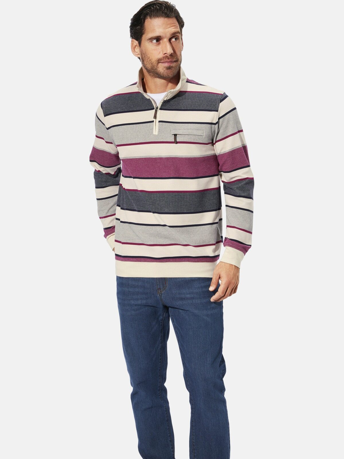 Babista Sweatshirt MELRIN mit mordernen Umlegekragen