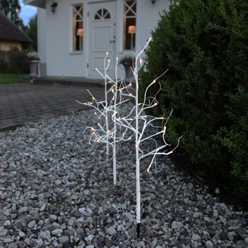 STAR TRADING LED Baum 3er Set LED-Lichtbäume 48 warmweiße LED 75cm Gartendekoration weiß, LED Classic, warmweiß (2100K bis 3000K)