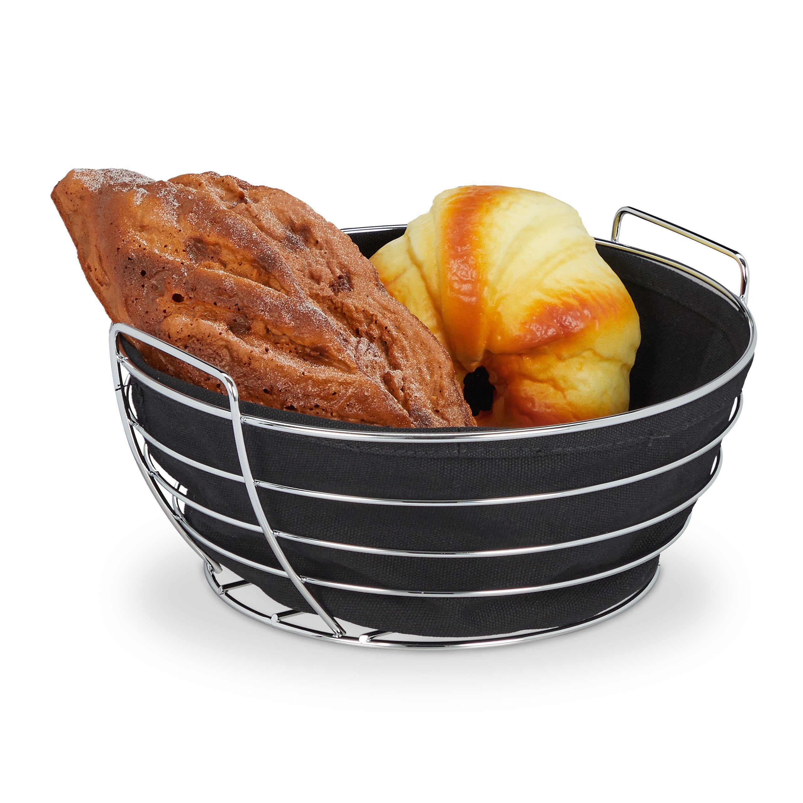 Brotkorb Runder Brotkorb Metall mit Stoffeinsatz
