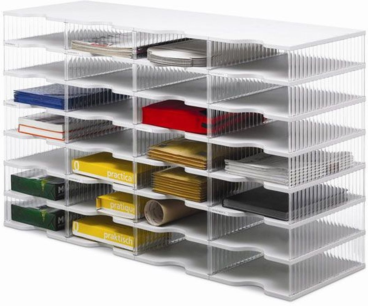STYRO Organizer Postverteilstation styropost Grundeinheit 28 Fächer grau/transparent