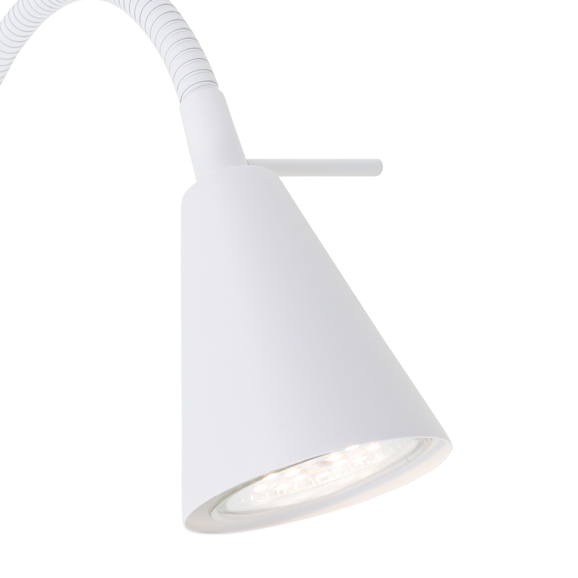 wechselbar, LED Bettleuchte weiß, flexibler 1xLED/GU10 An/Aus inkl. Warmweiß, Leuchten Arm, Briloner Schalter, 2082-016, inkl.