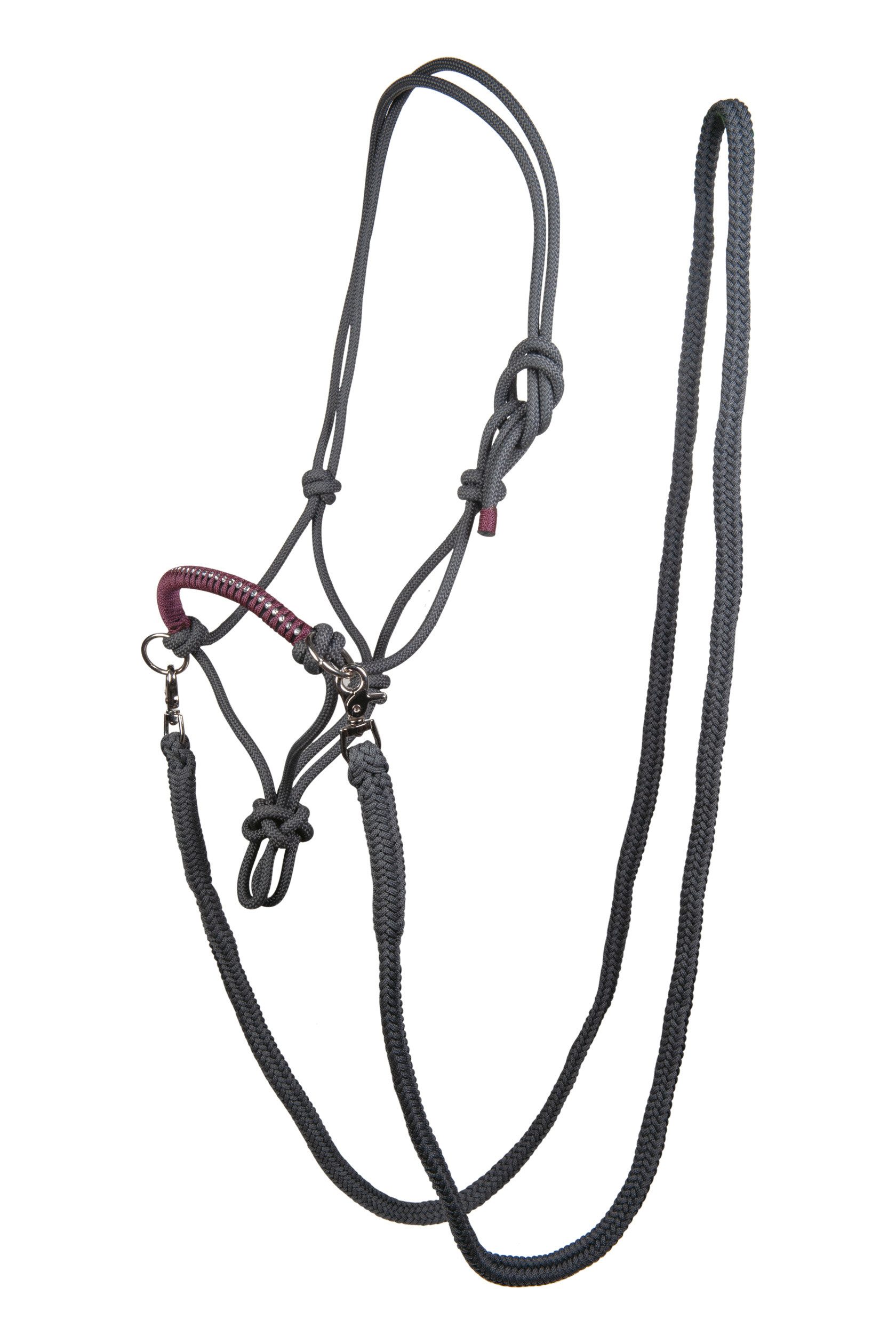 HKM Halfter Knotenhalfter -Strass- mit Zügeln, 100% Polypropylen