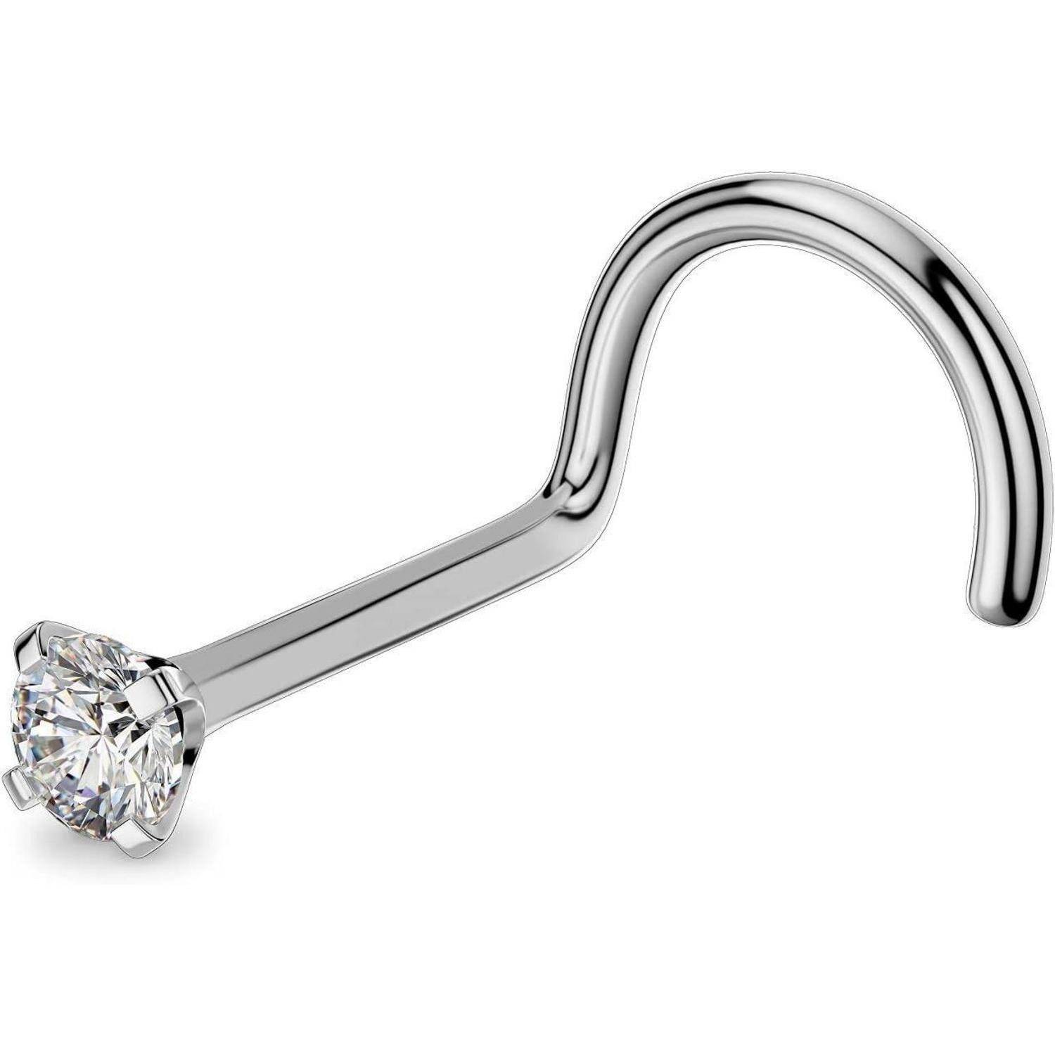 Nasenpiercing 20G 0.8mm Titan Nasenpiercing Ring S Form Star CZ Nase Dünn Stecker