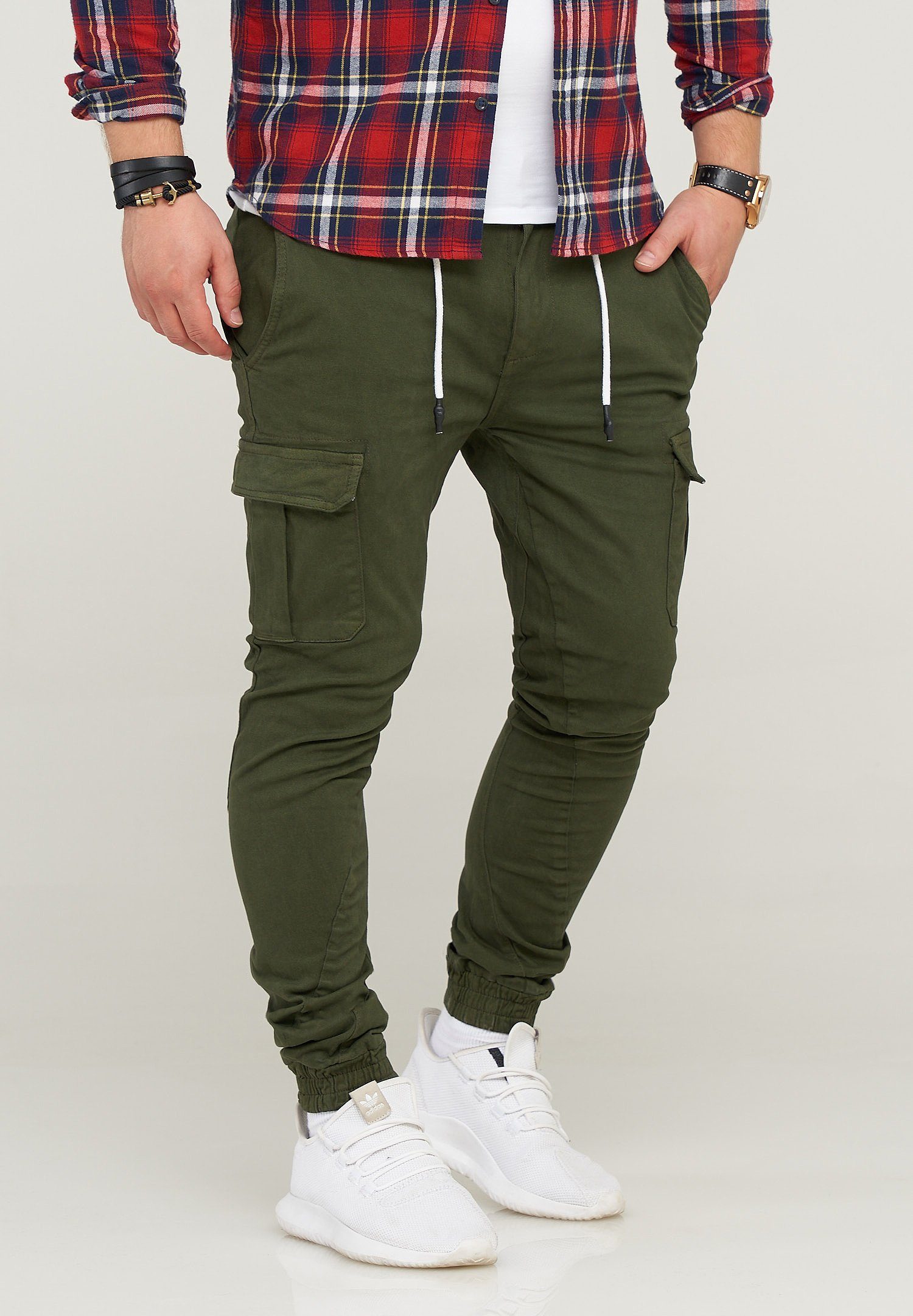 SOULSTAR Khaki Cargohose elastischem mit Jogger-Hose Bund MPVEGAS