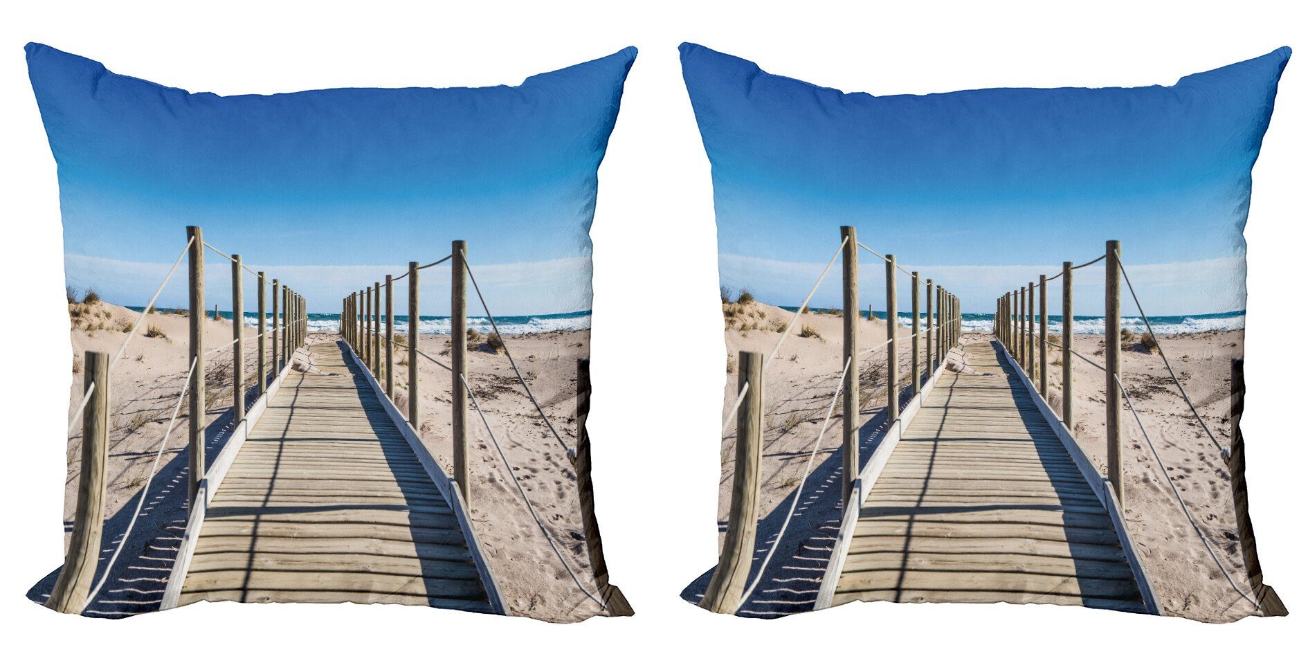 Kissenbezüge Modern Accent Doppelseitiger Digitaldruck, Abakuhaus (2 Stück), Strand Mittelmeer-Himmel