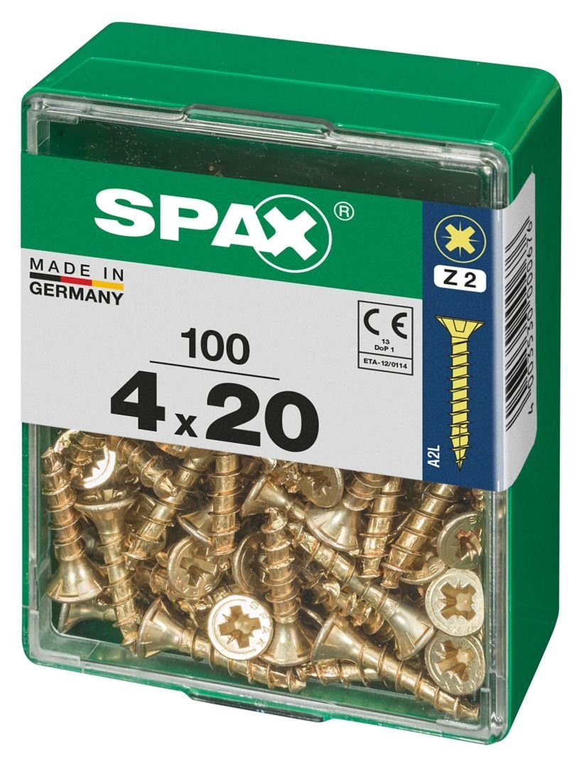 - Universalschrauben 2 x 4.0 mm Holzbauschraube Spax 20 SPAX PZ 100
