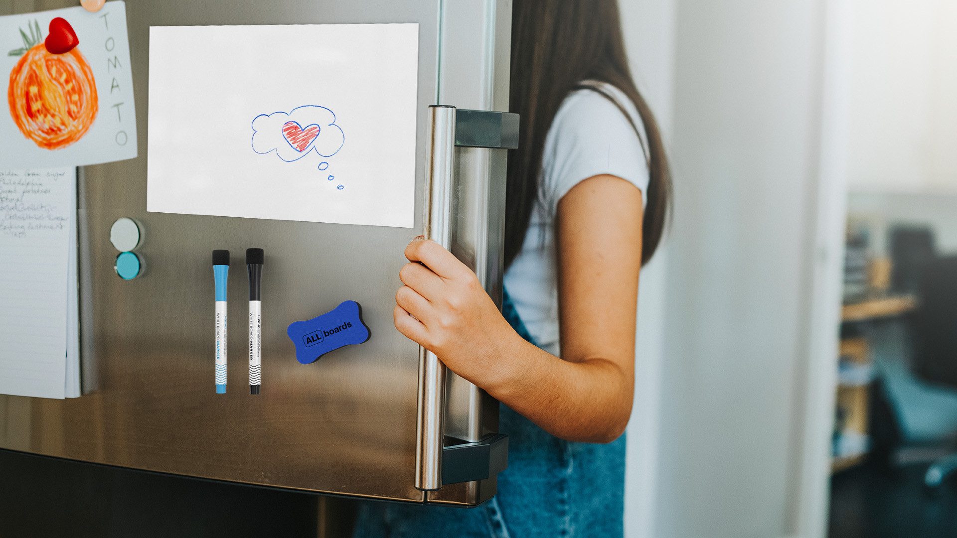 ALLboards Magnettafel Selbstklebende Folie, Magnetauflage, Trocken abwischbar
