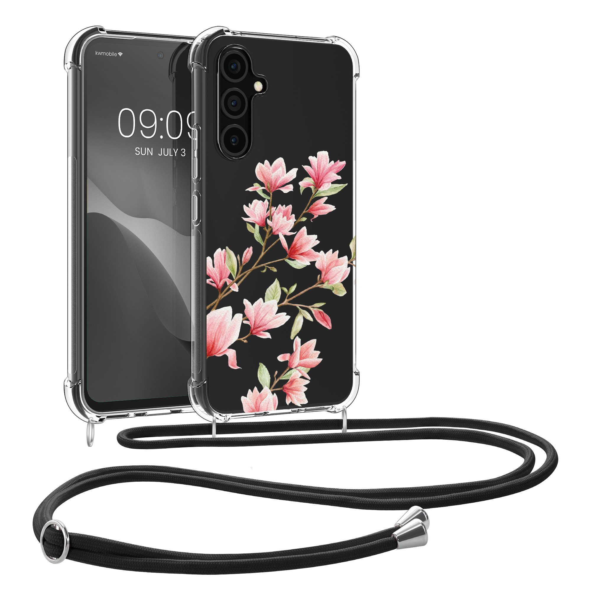 kwmobile Handyhülle Hülle für Samsung Galaxy A54 5G, Silikon Handyhülle mit Kette - Handykette Handyband