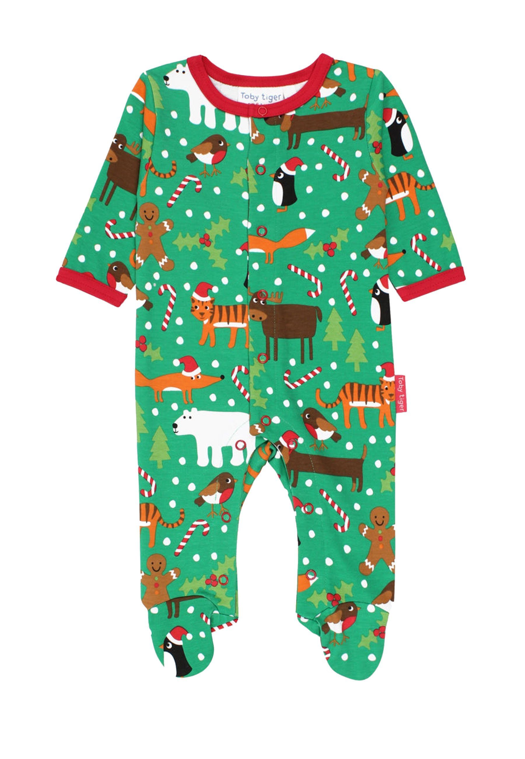Weihnachten Schlafanzug Print Schlafanzug mit Tiger Toby