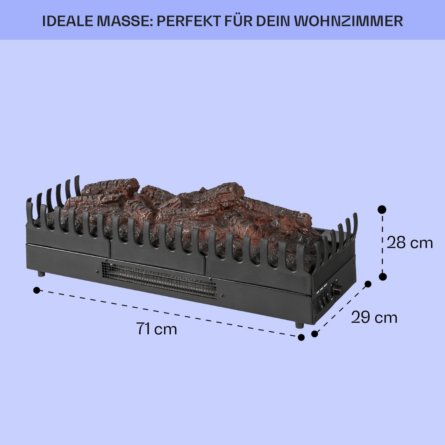 Klarstein Elektrokamin Kamini Heizfunktion Kamin Heizlüfter elektrischer FXL, elektrischer mit Kaminofen