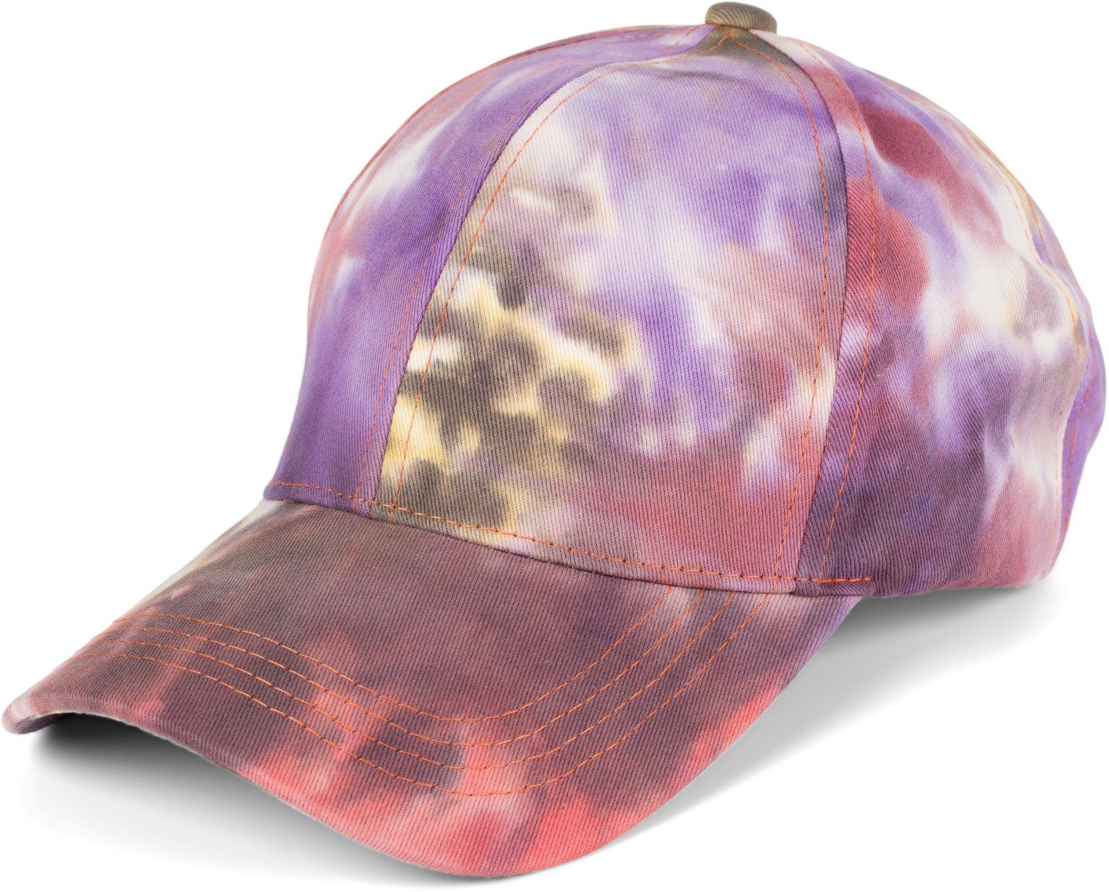styleBREAKER Baseball Cap (1-St) Baseballcap mit Batik Muster Violett-Orange-Rose