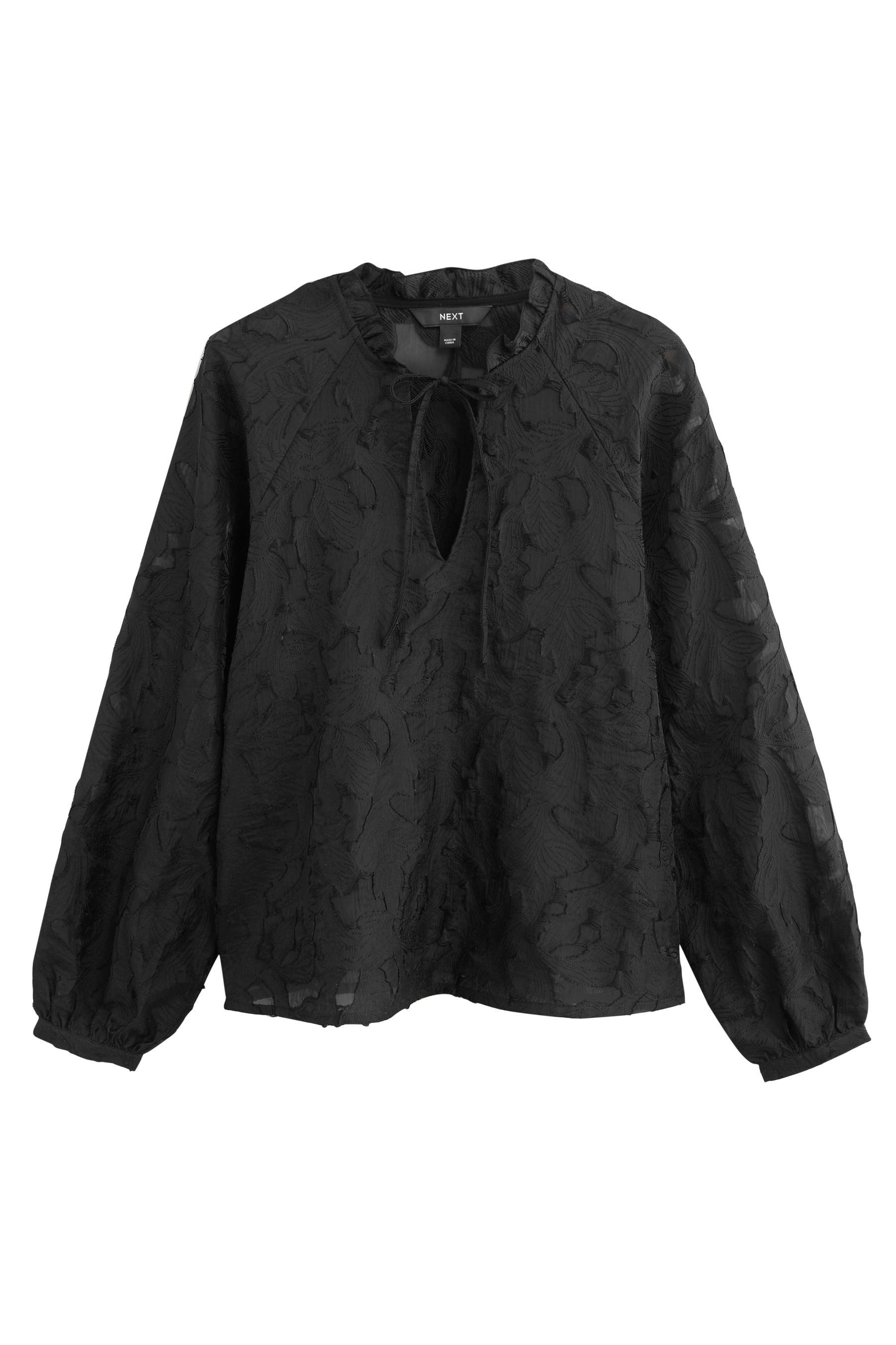 Next Langarmbluse Langärmelige Jacquard-Bluse (1-tlg)