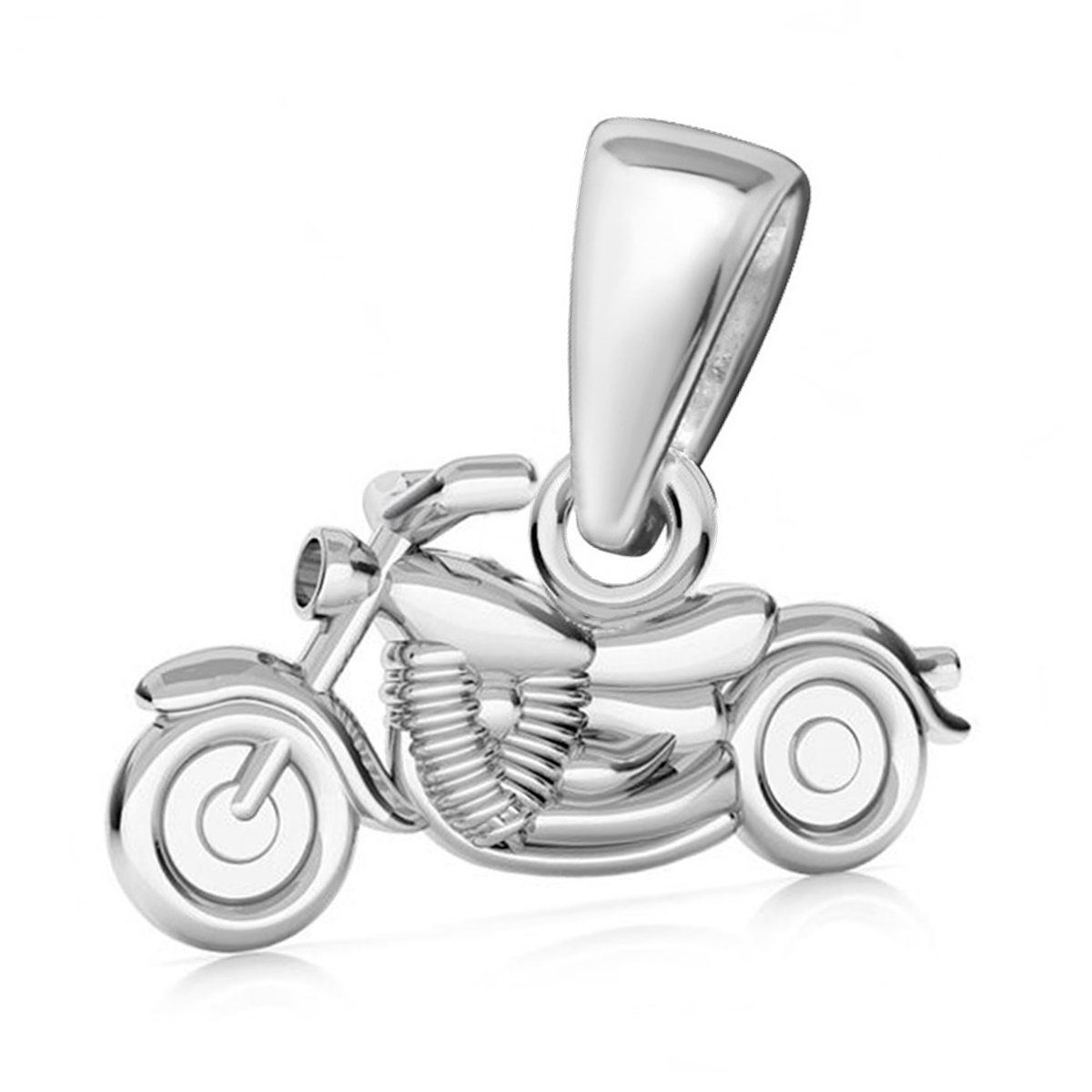 Goldene Hufeisen Kettenanhänger Motorrad Anhänger für Halskette aus 925 Silber Kettenanhänger (1 Stück, inkl. Etui)