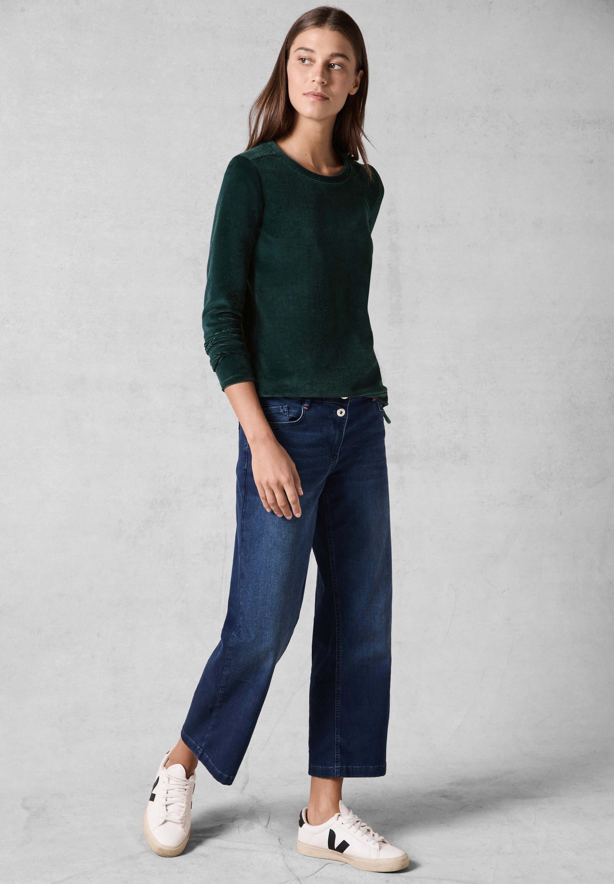 CECIL Langarmshirt mit Tunnelzug am Saum