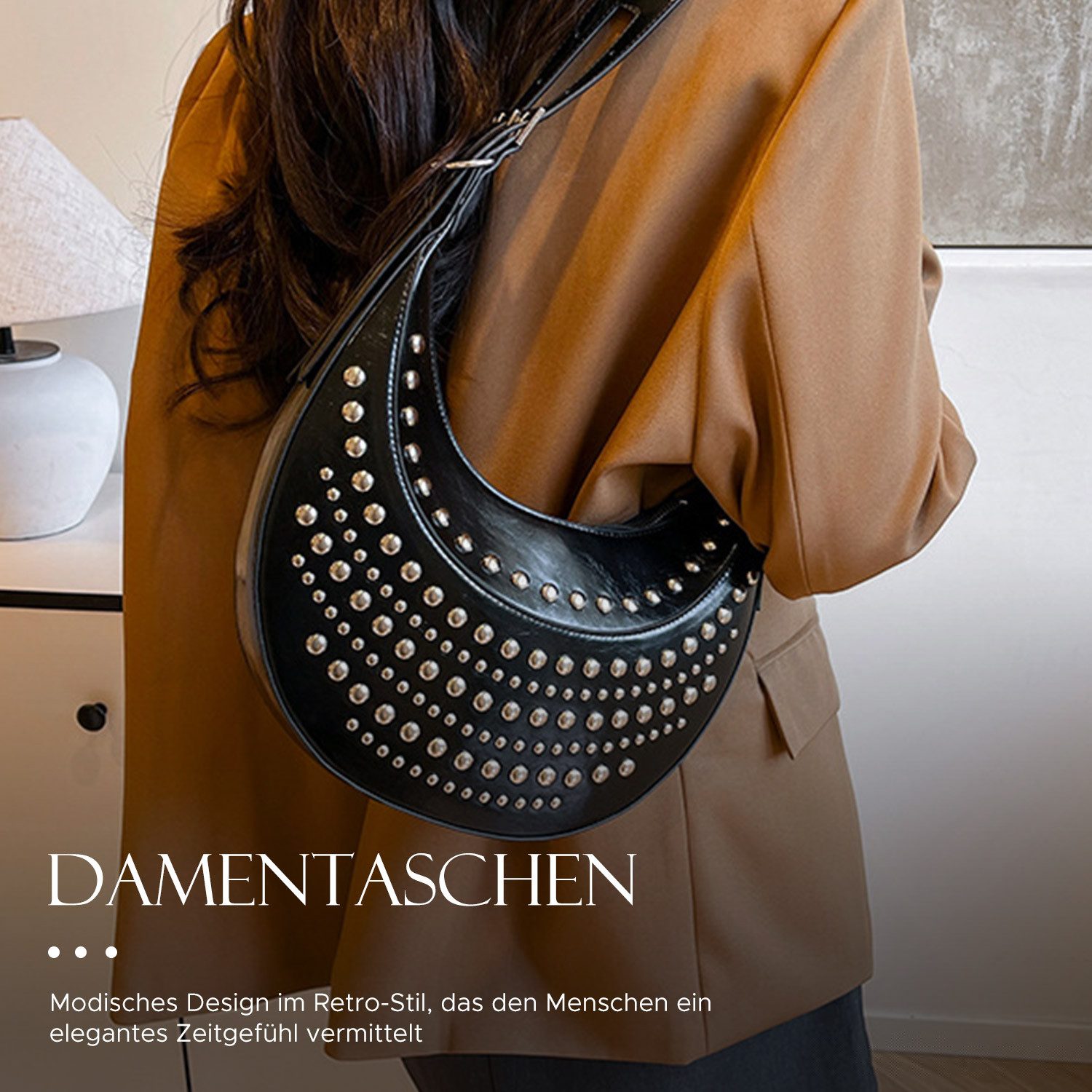 Refttenw Handtasche Damen Nieten Umhängetasche,Tasche im günstig online kaufen