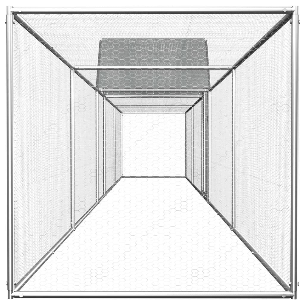 vidaXL Hühnerstall, Hühnerkäfig 9x1x1,5 m Verzinkter Stahl