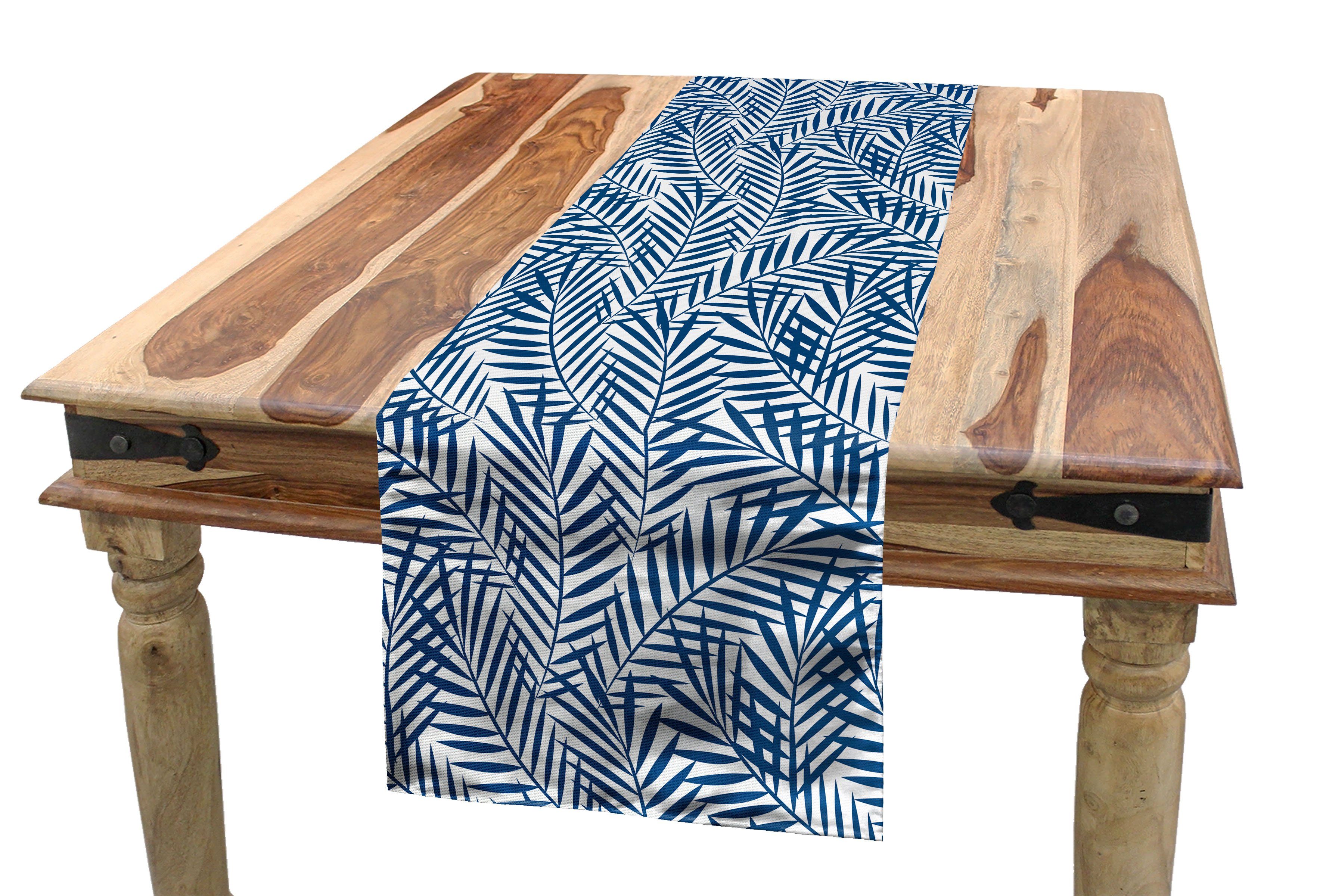 Exotische blau Esszimmer Rechteckiger Tischläufer Küche Dekorativer Abakuhaus Abstrakt Natur Tischläufer, Navy