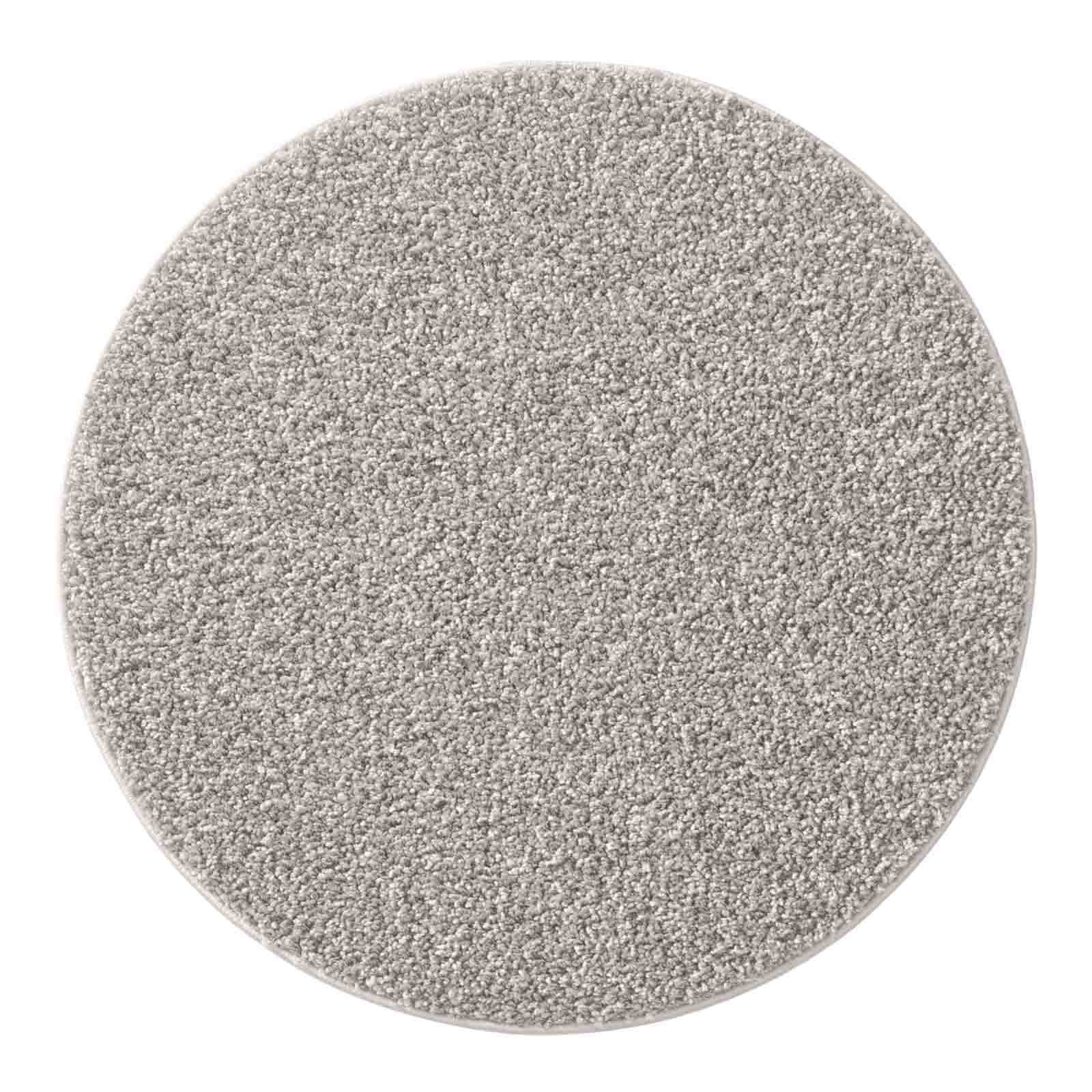 TaraCarpet Langflor-Teppich Langflorteppich Sole 100% Polypropylen, rund, Höhe: 30 mm, Hochflor Shaggy grau waschbar Wohnzimmer Schlafzimmer Bad 120x120 cm