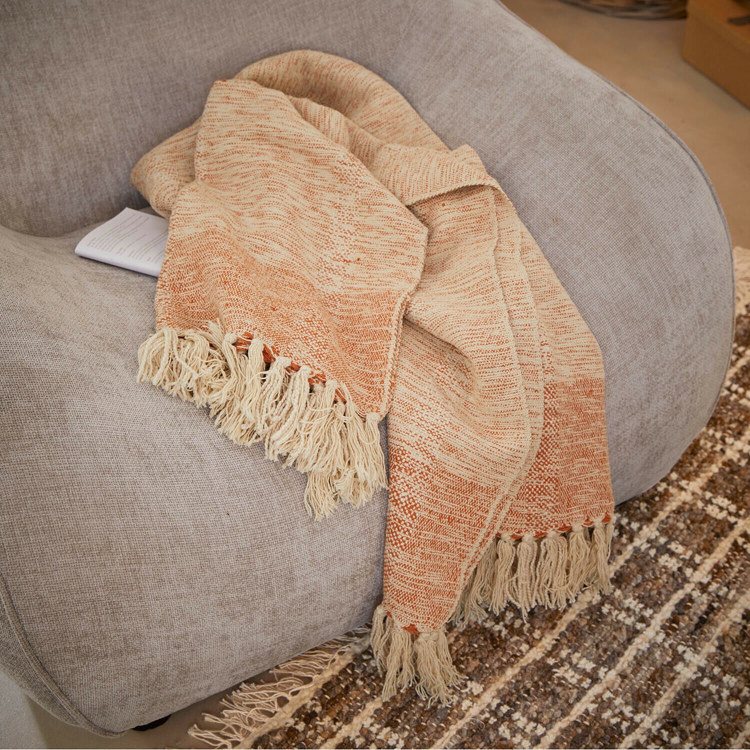 Mirabeau Tagesdecke Plaid Winlow beige/terrakotta