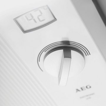 AEG Haustechnik Komfort-Durchlauferhitzer DDLE LCD 18/21/24 kW, gradgenaue Temperaturwahl, elektronisch, min. 30 °C, max. 60 °C, LC-Display