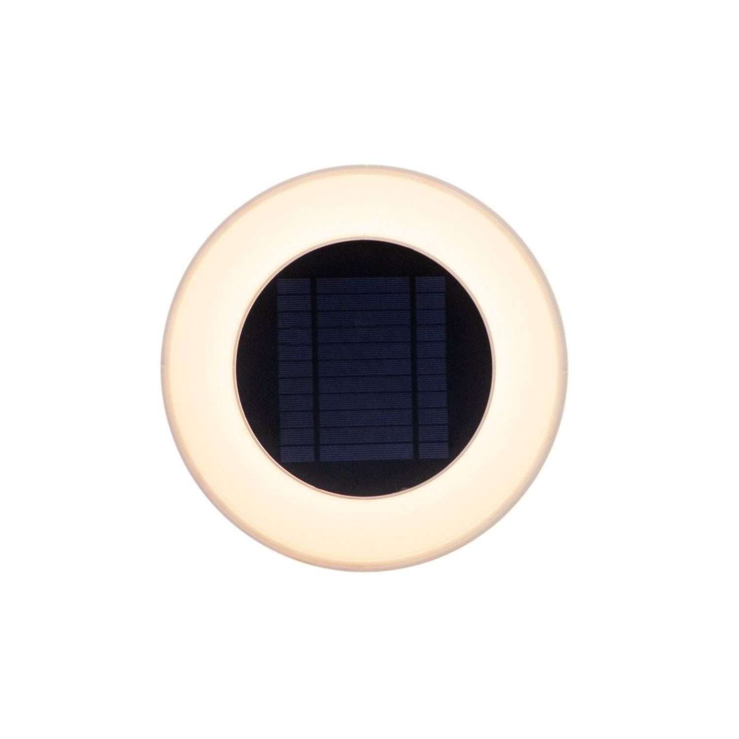 Licht-Erlebnisse Außen-Wandleuchte AKOYA, LED fest integriert, Neutralweiß, LED Solar Ø 39 cm rund IP65 3500 K 200 lm mit Fernbedienung
