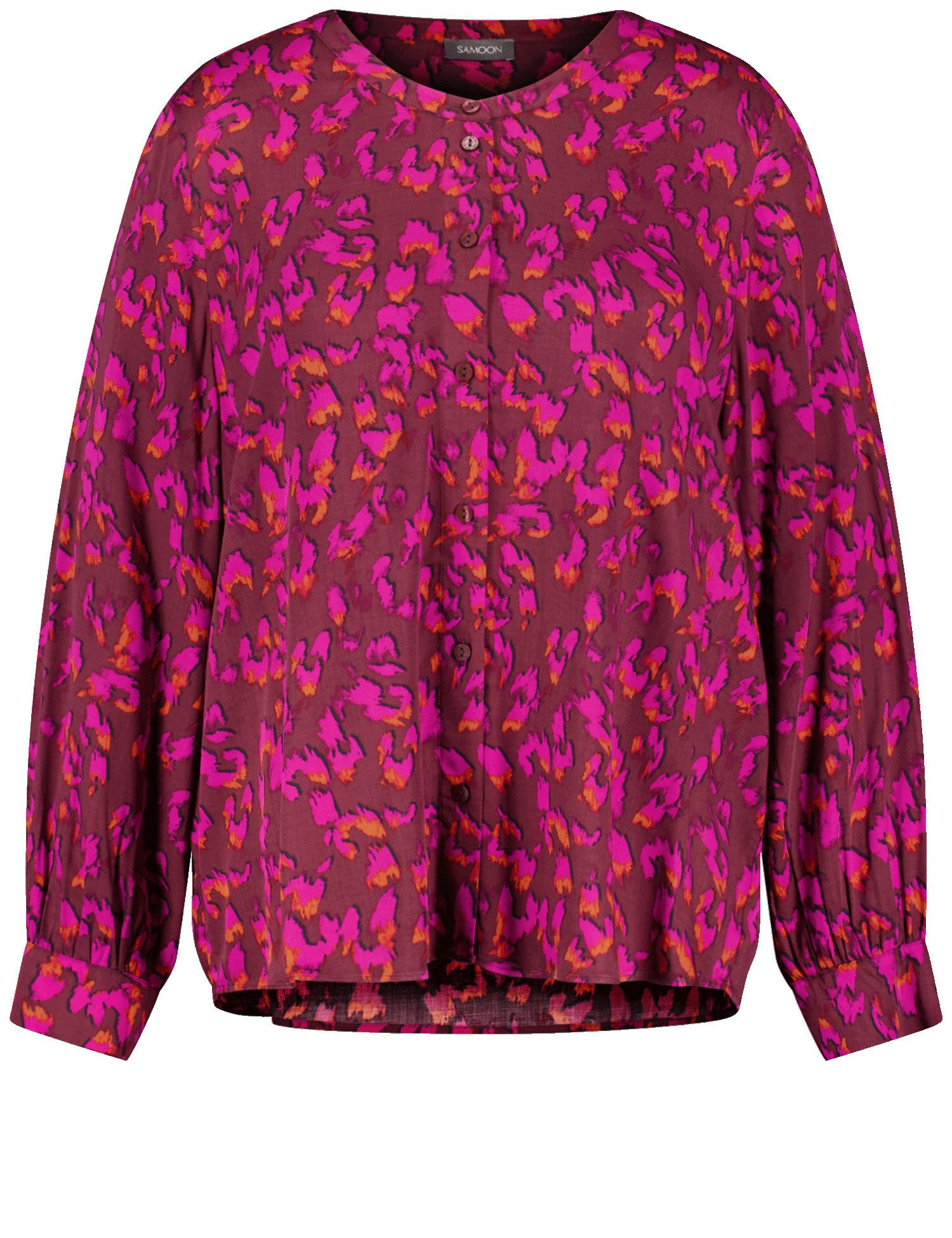 Samoon Klassische Bluse Langarmbluse mit Allover-Print