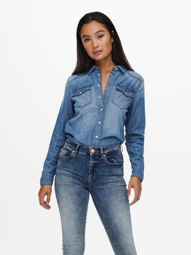 ONLY Jeansbluse ONLROCK IT DNM LS SHIRT Medium Blue Denim | Blusen