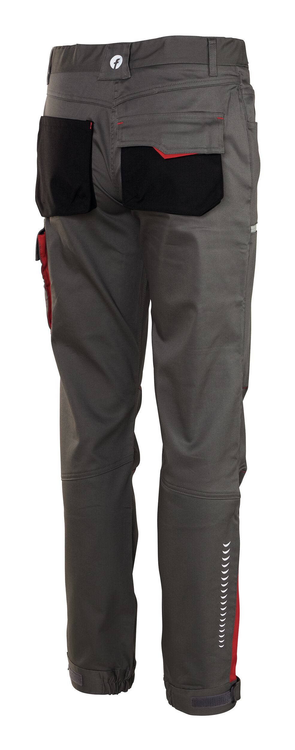 fortis Arbeitsbundhose Damen-Cargohose Flex grau/schwarz/rot