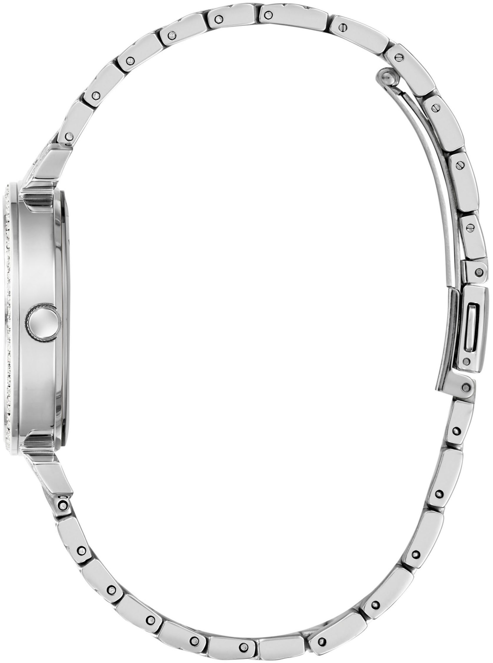 Guess Quarzuhr ENCHANTMENT GW0763L1, Armbanduhr, Damenuhr, Kristallsteine, Mineralglas, Edelstahlarmband